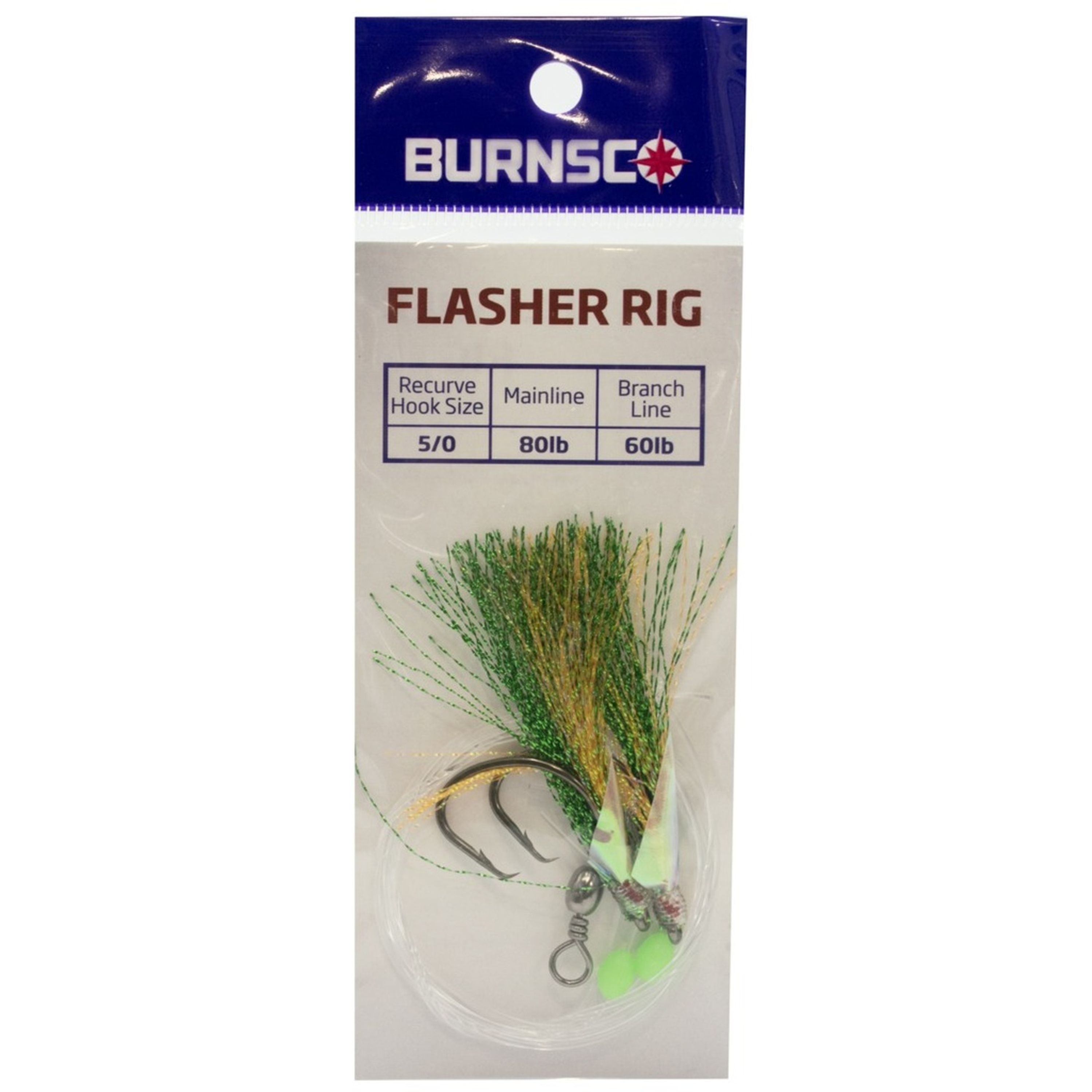 Flasher Rig Burnsco 5/0 Green Orange