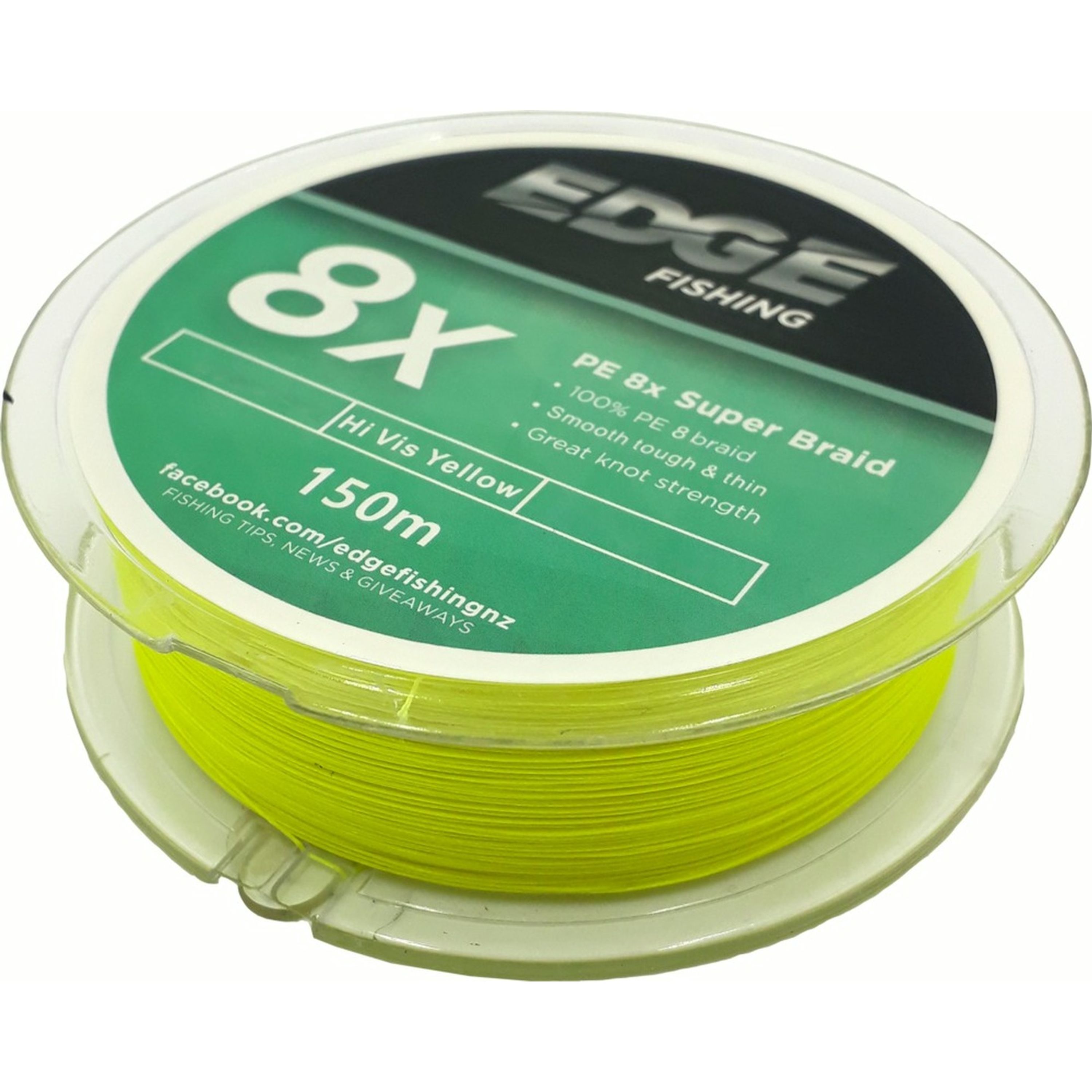 Edge Braid 30lb PE 8X Hi Vis Yellow 150m