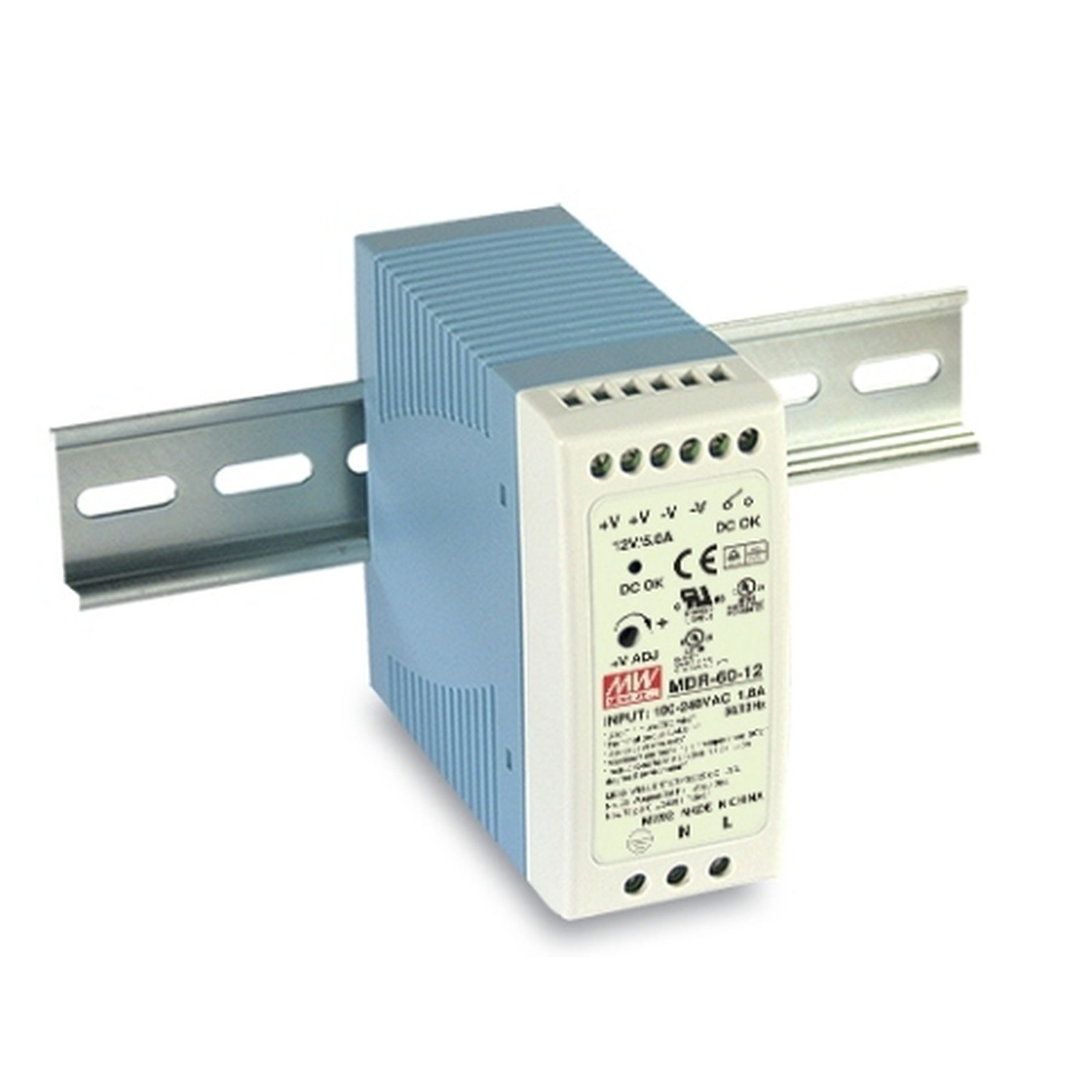 Mean Well 60W DIN Rail Mount Switchmode Power Supply 48VDC 1.25A