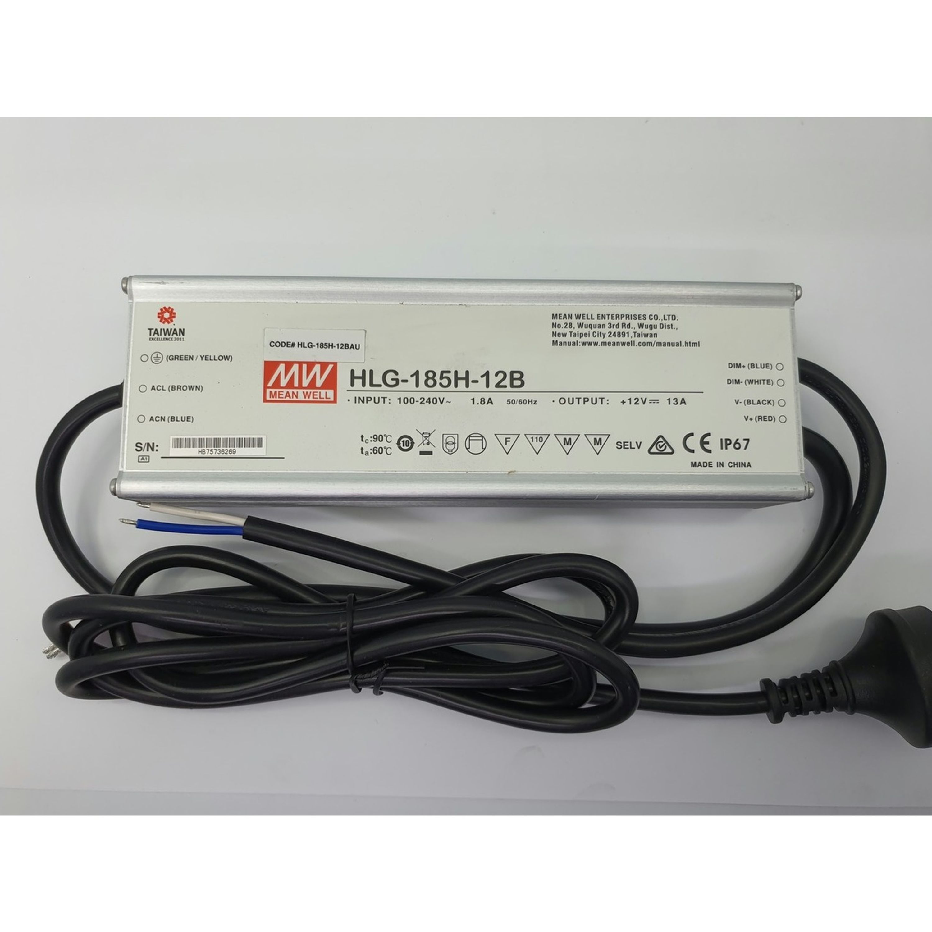 12VDC 13A LED Power Supply - 185W