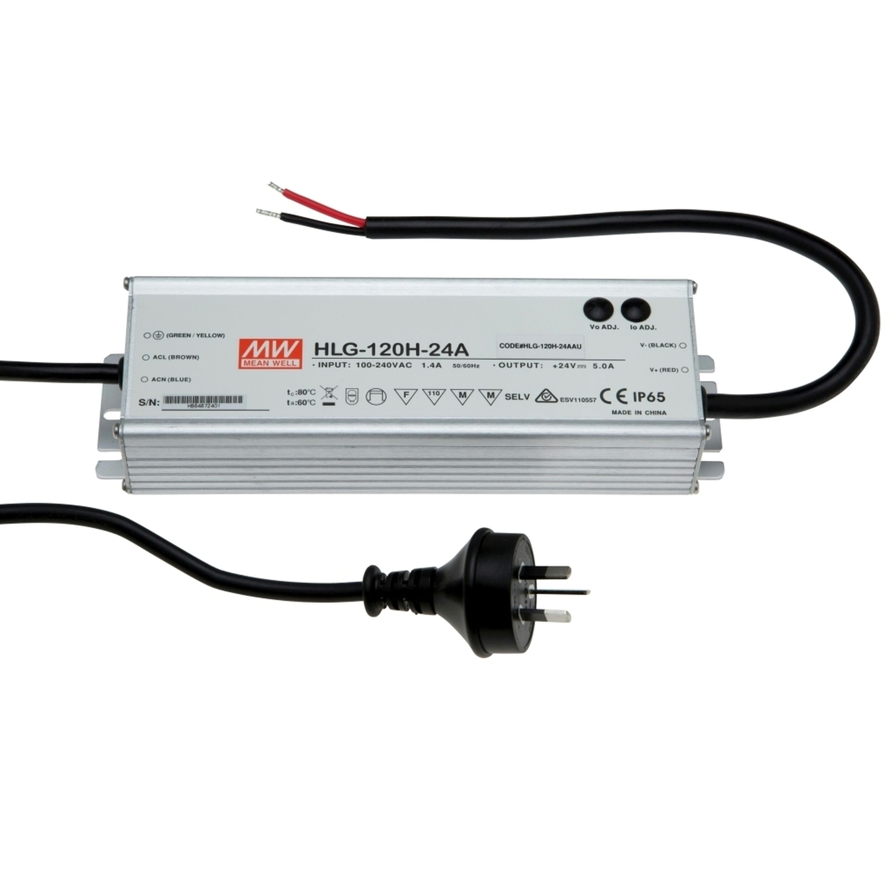 40W 24V 1.67A Waterproof 3-in-1 Dimmable LED Driver in Metal Case with AU Mains Plug