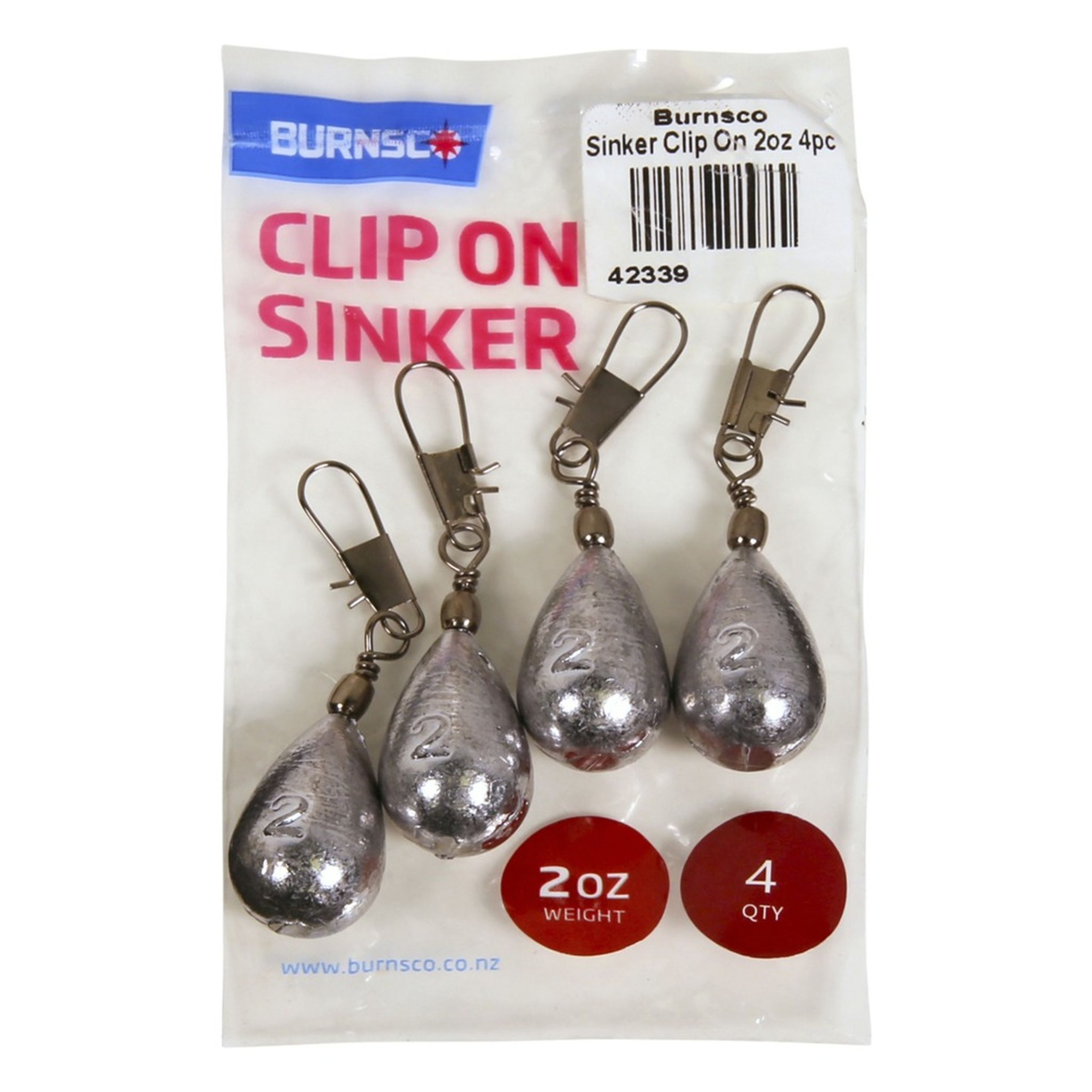 Clip on Sinker 2oz 4pk