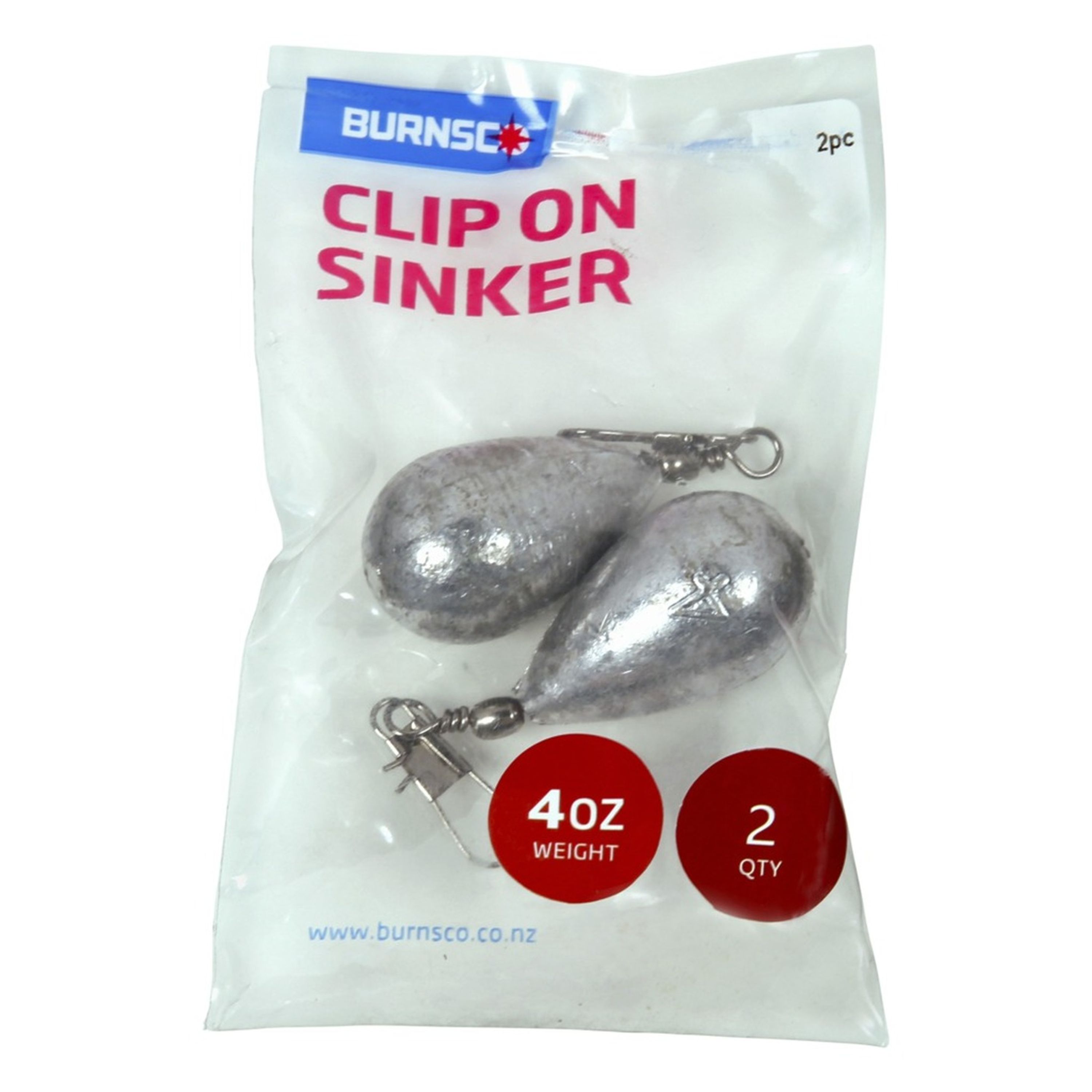 Clip on Sinker 4oz 2pk