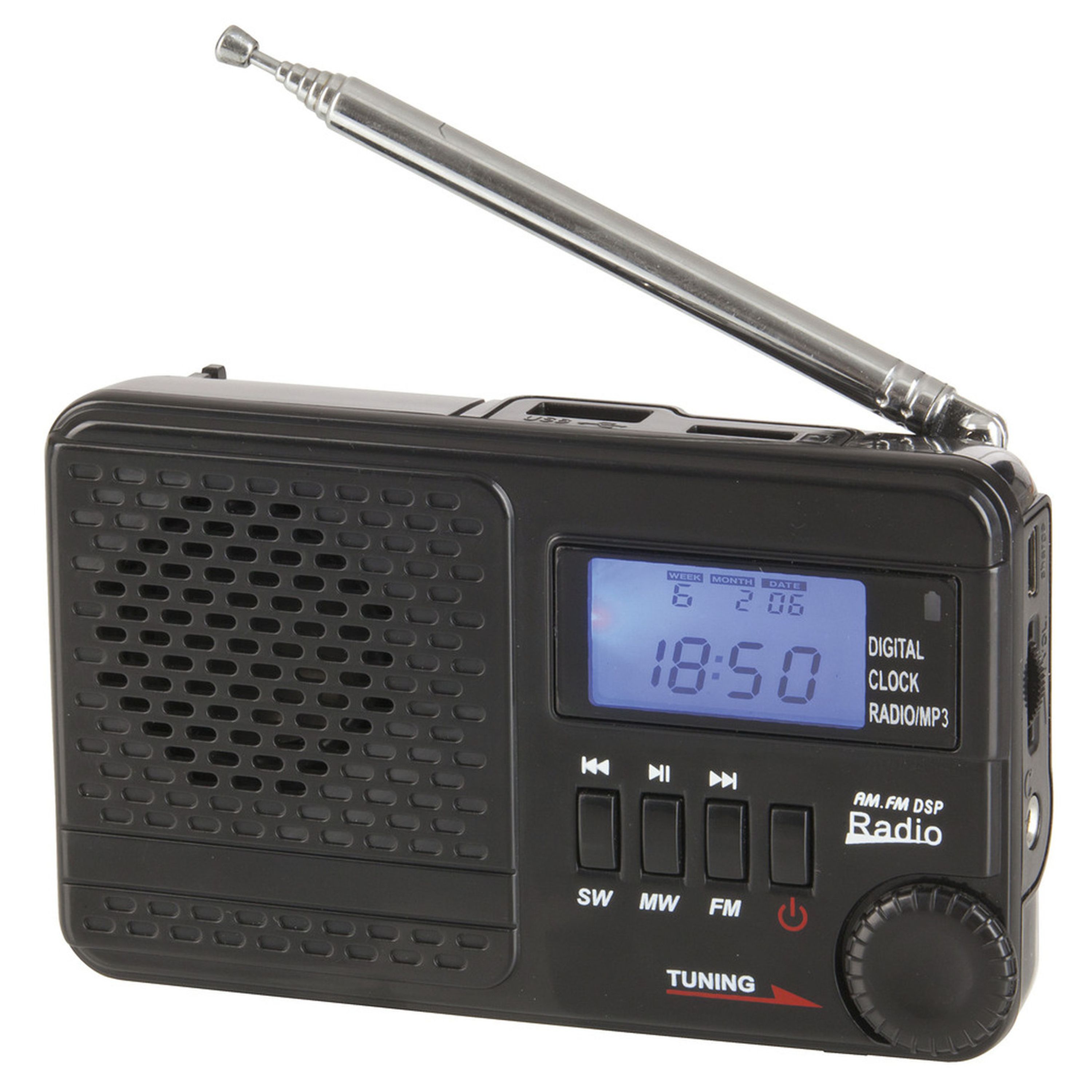 Digitech AM/FM/SW Rechargeable Radio with MP3