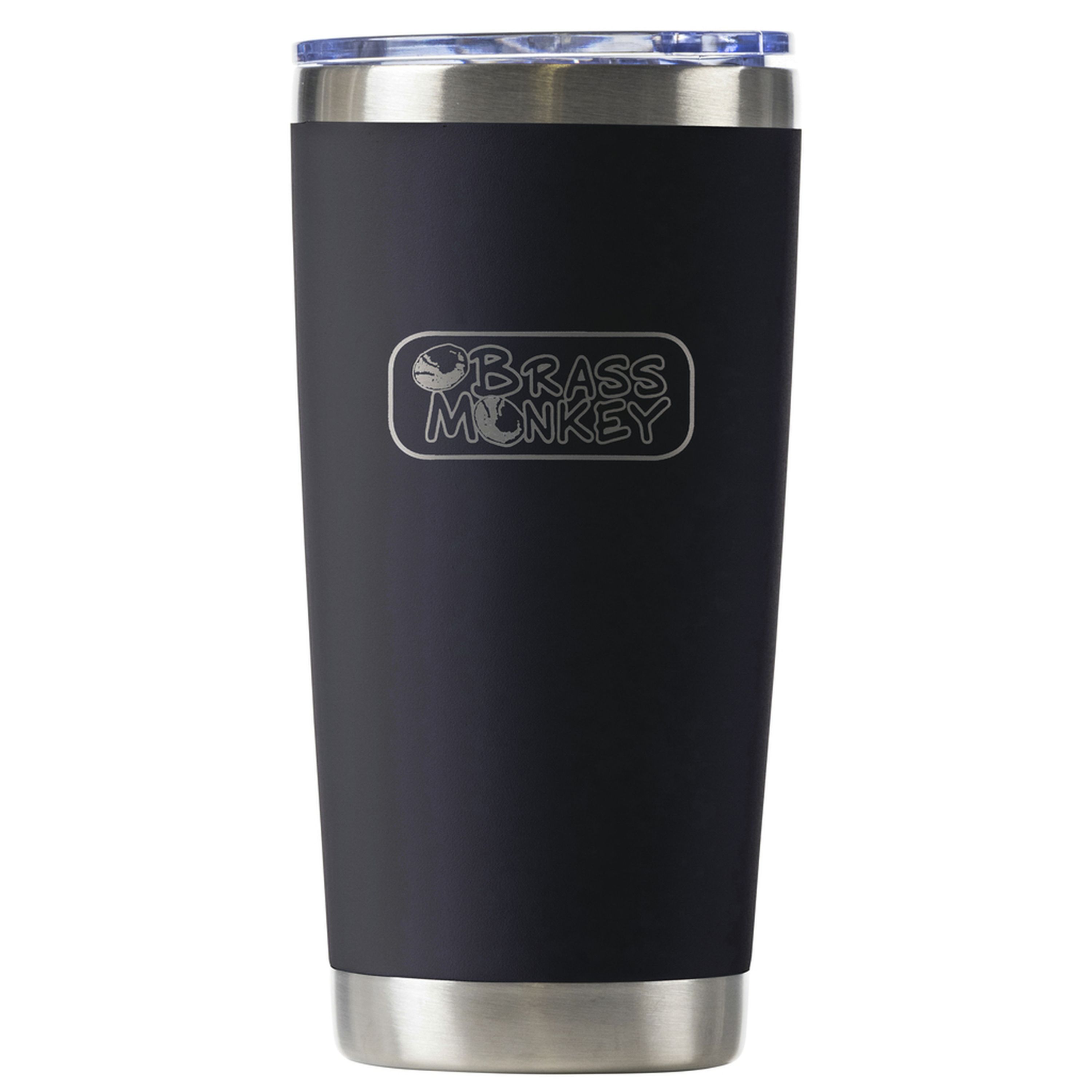 Brass Monkey 590ml Black Stainless Steel Cup with Push Lid