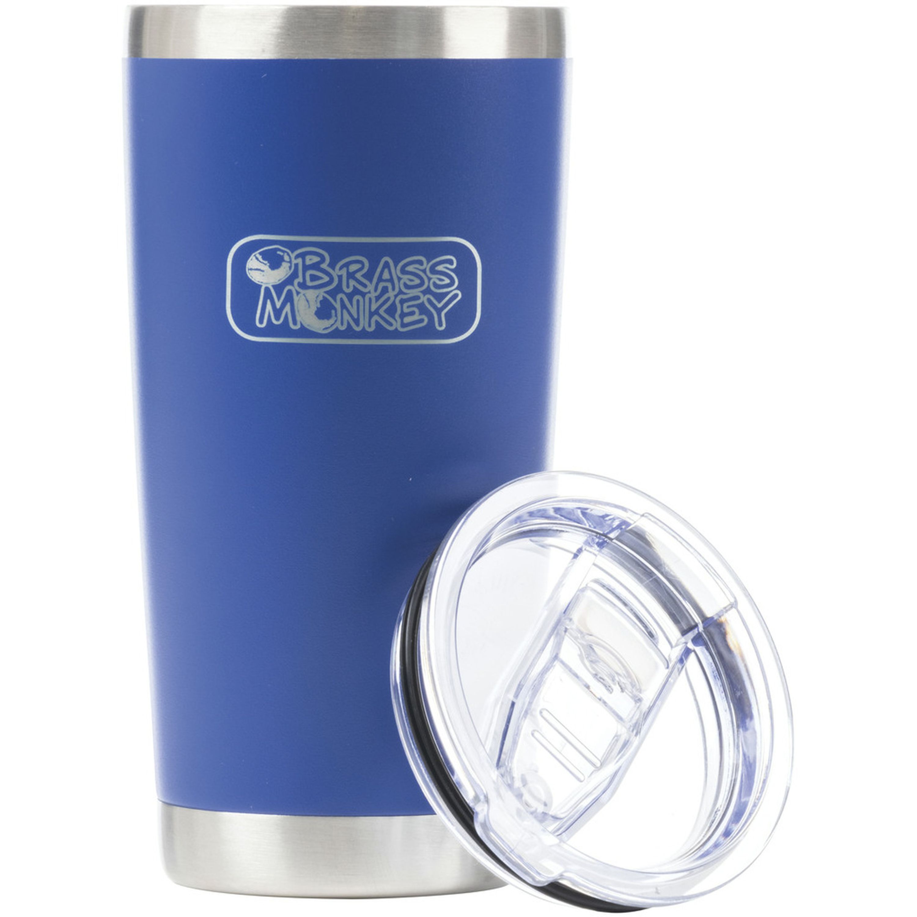Brass Monkey 590ml Blue Stainless Steel Cup with Push Lid