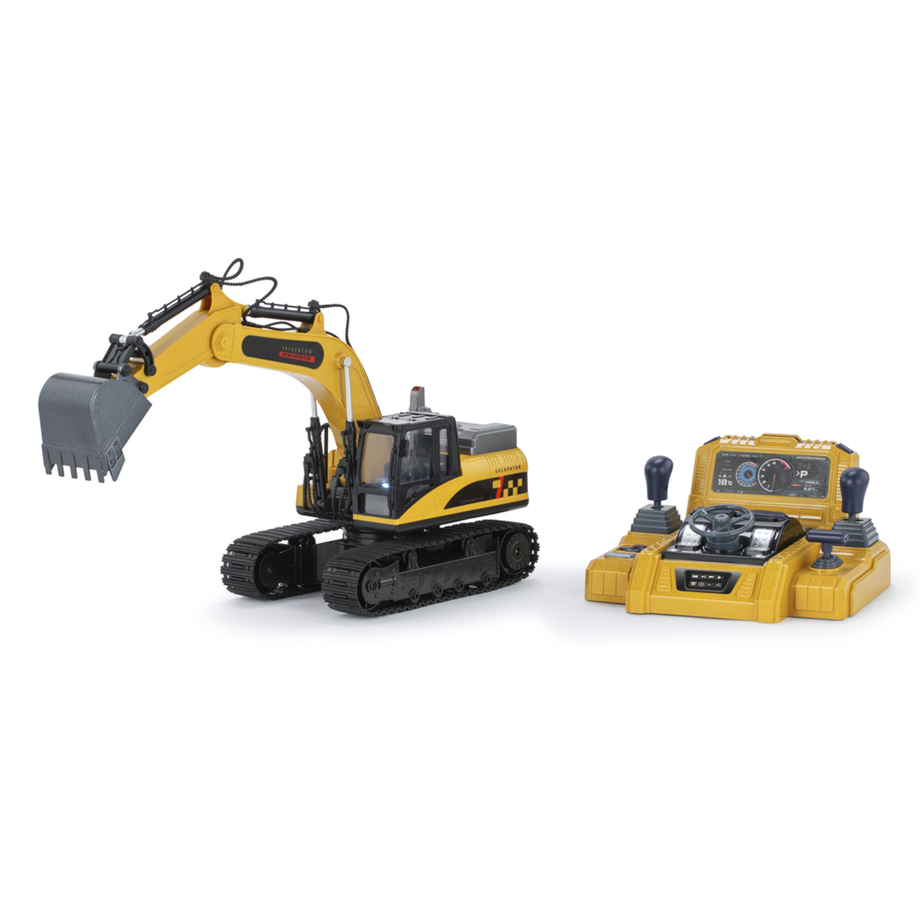 1:18 Scale RC Excavator With Joystick Controller