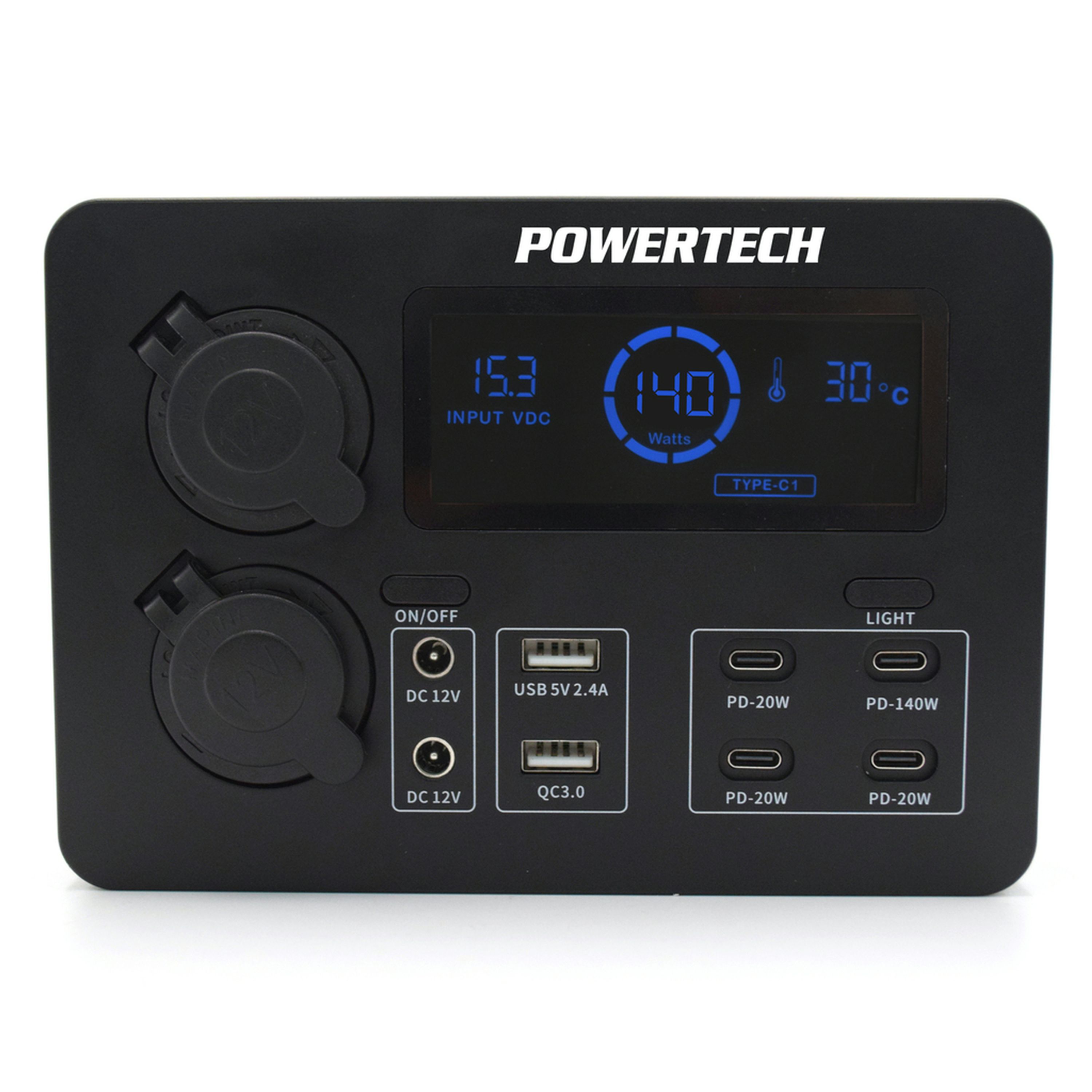 Powertech 12V Power Hub with LCD Screen and LED Light 