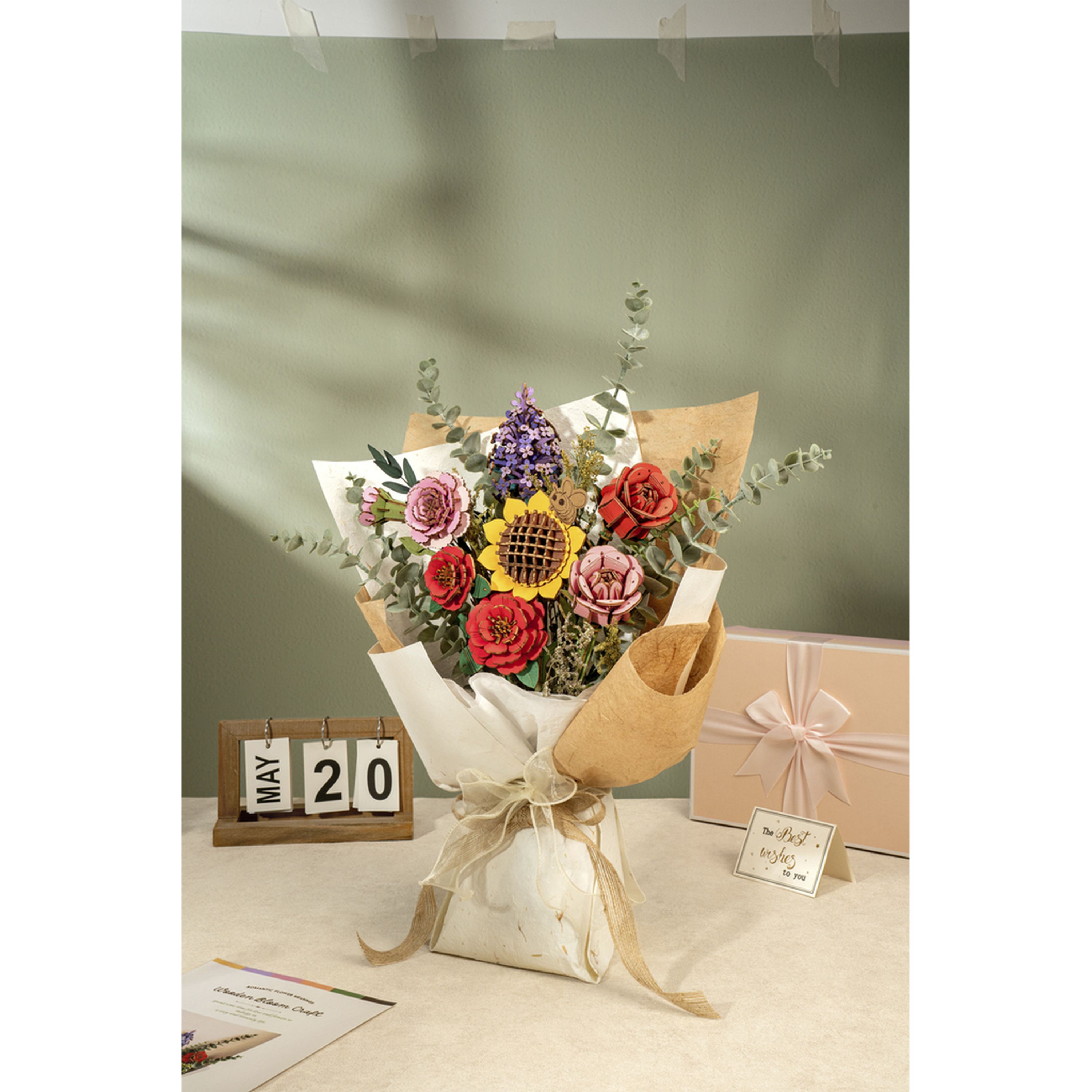 Wooden Craft DIY Flower Bouquet ROKR
