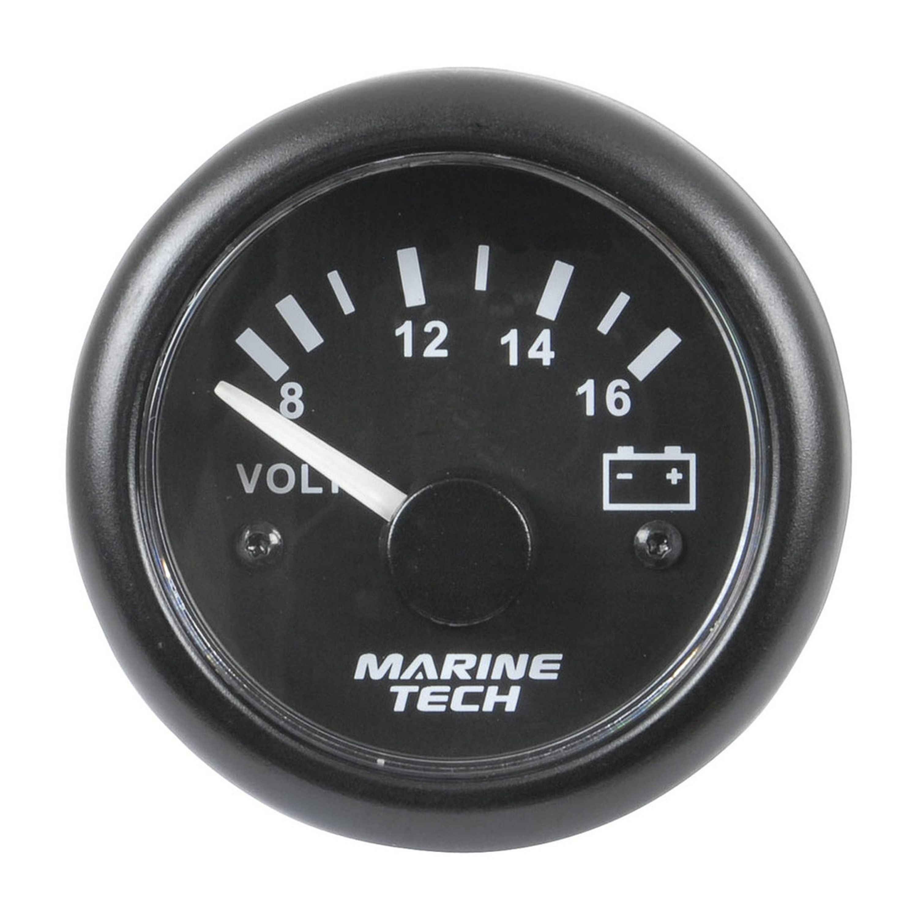 Battery Volt Meter - Analogue - 8-16V Black
