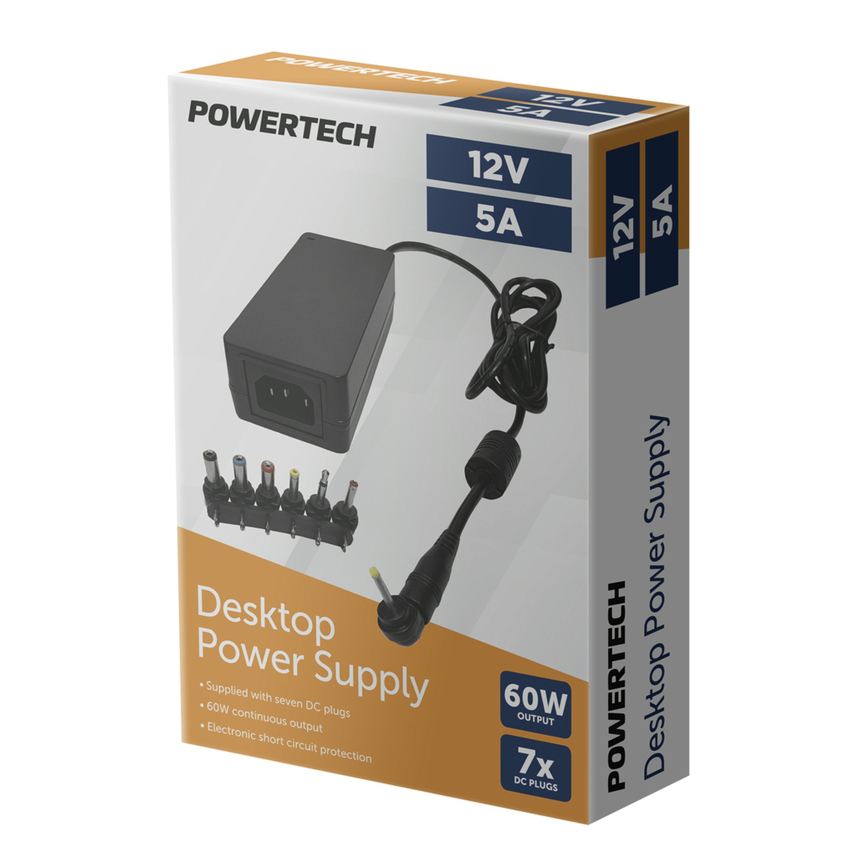12V DC 5A Desktop Power Supply 7DC Plugs