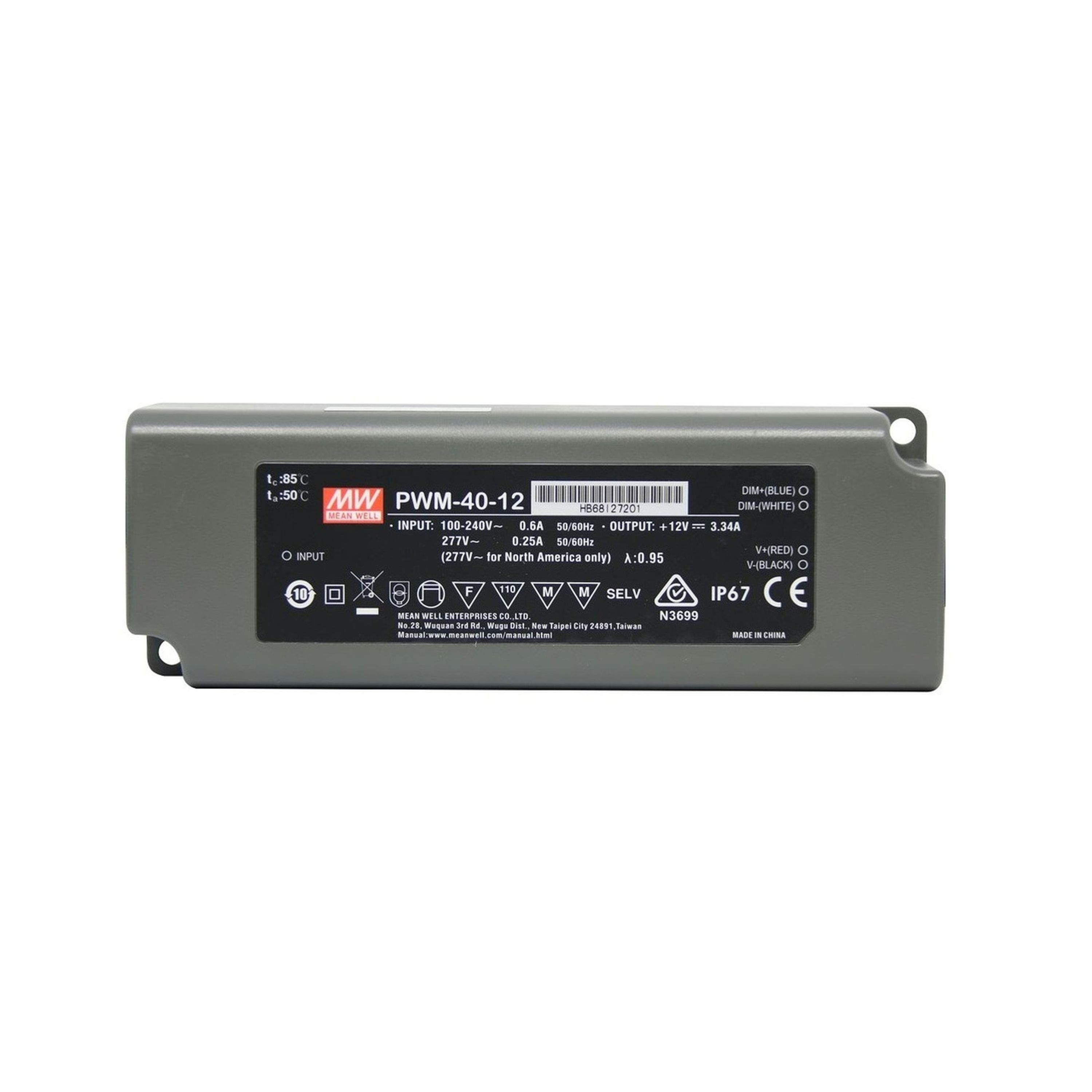 PSU LED 12V 40W 3.34A MW PWM-40-12
