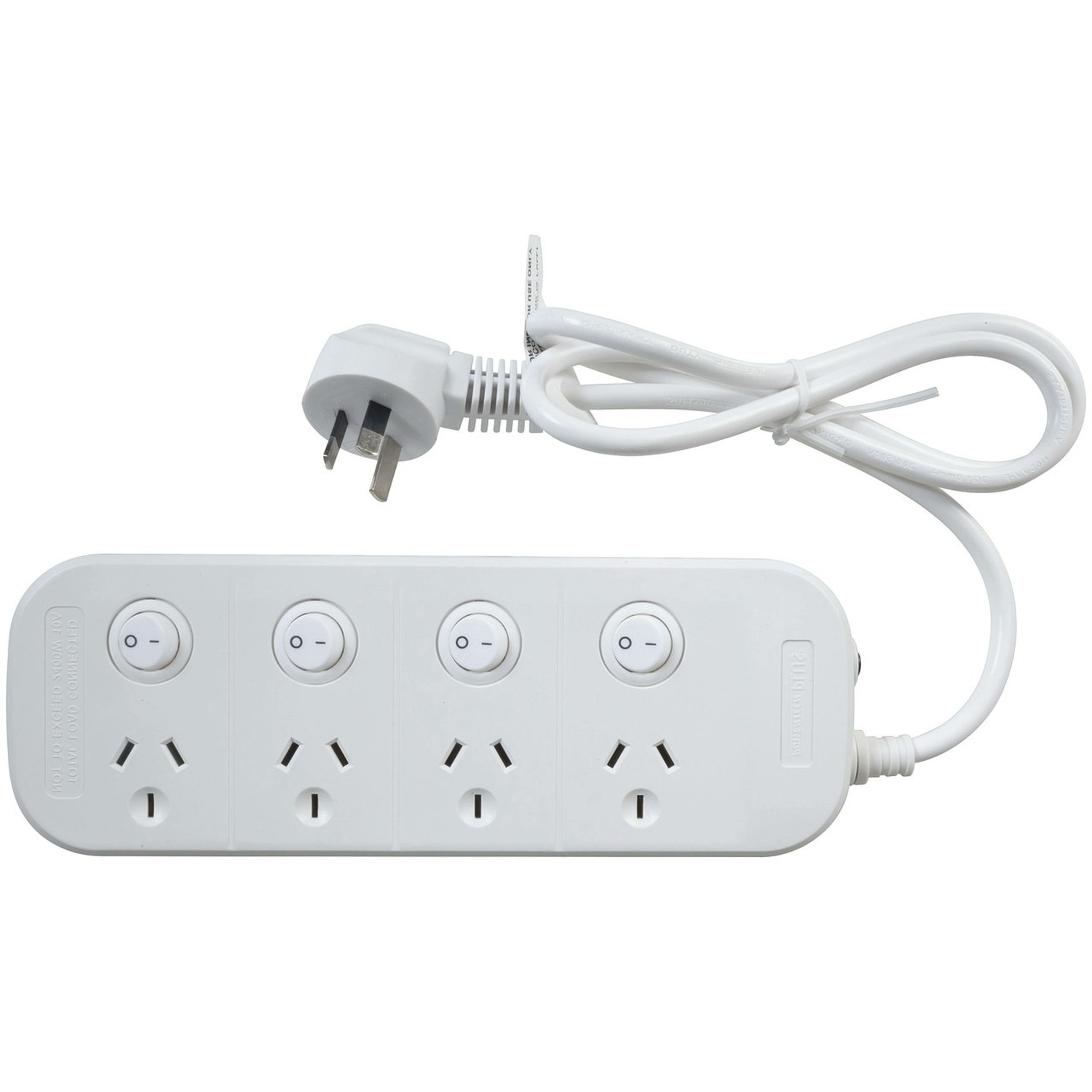 4 way Powerboard with 4 switches and Surge Overload Protection