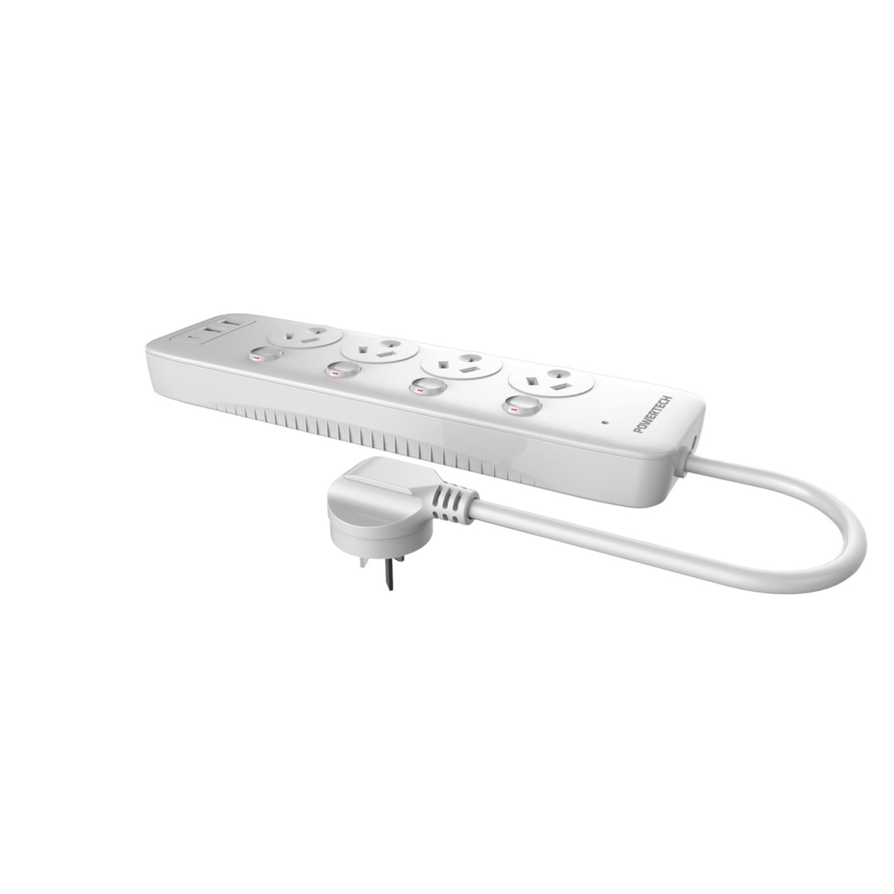 4 Way Surge Protected Individual switched power board 2xUSB A and 1xUSBC