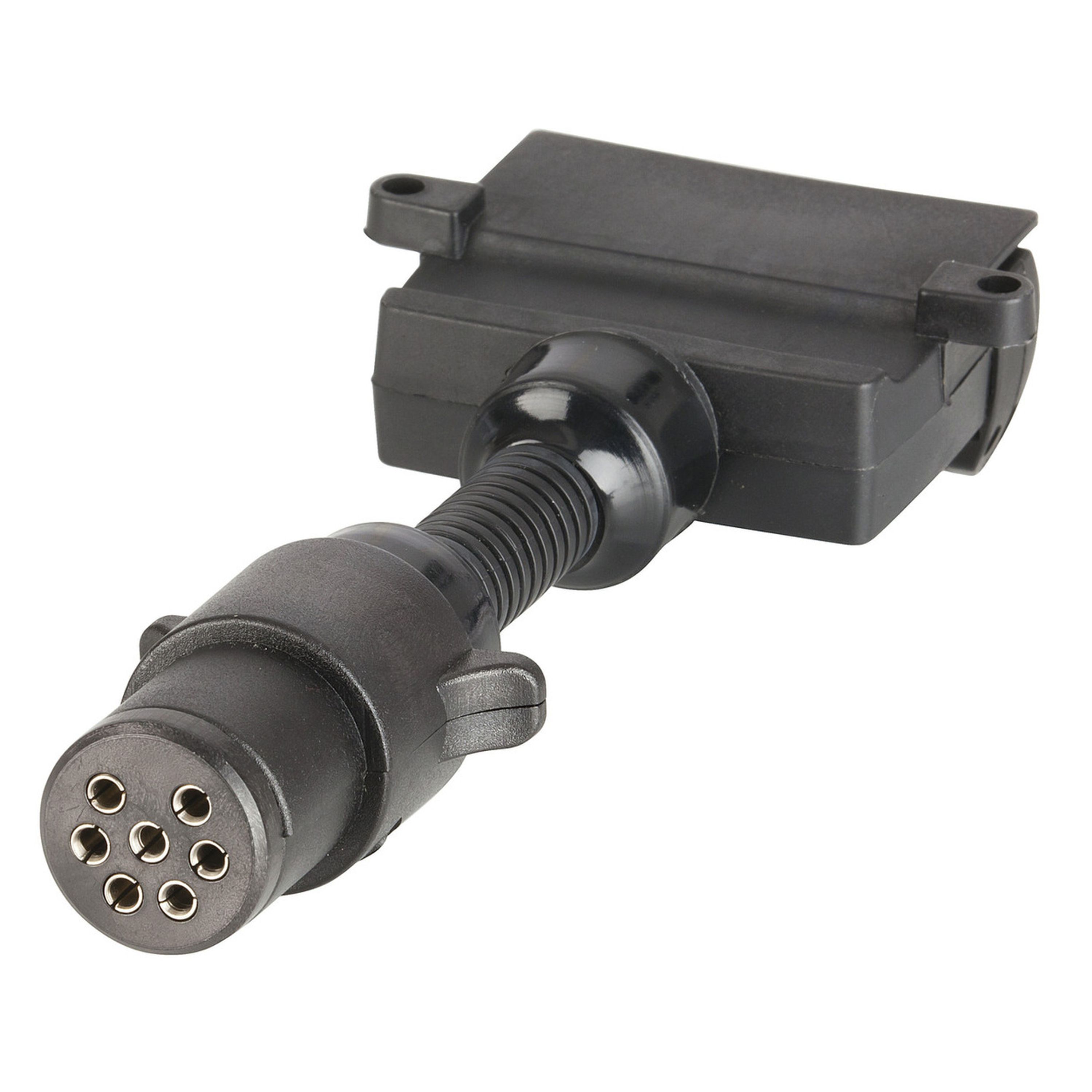 Trailer Adaptor - 7 Pin Small Round Socket to 7 Pin Flat Socket