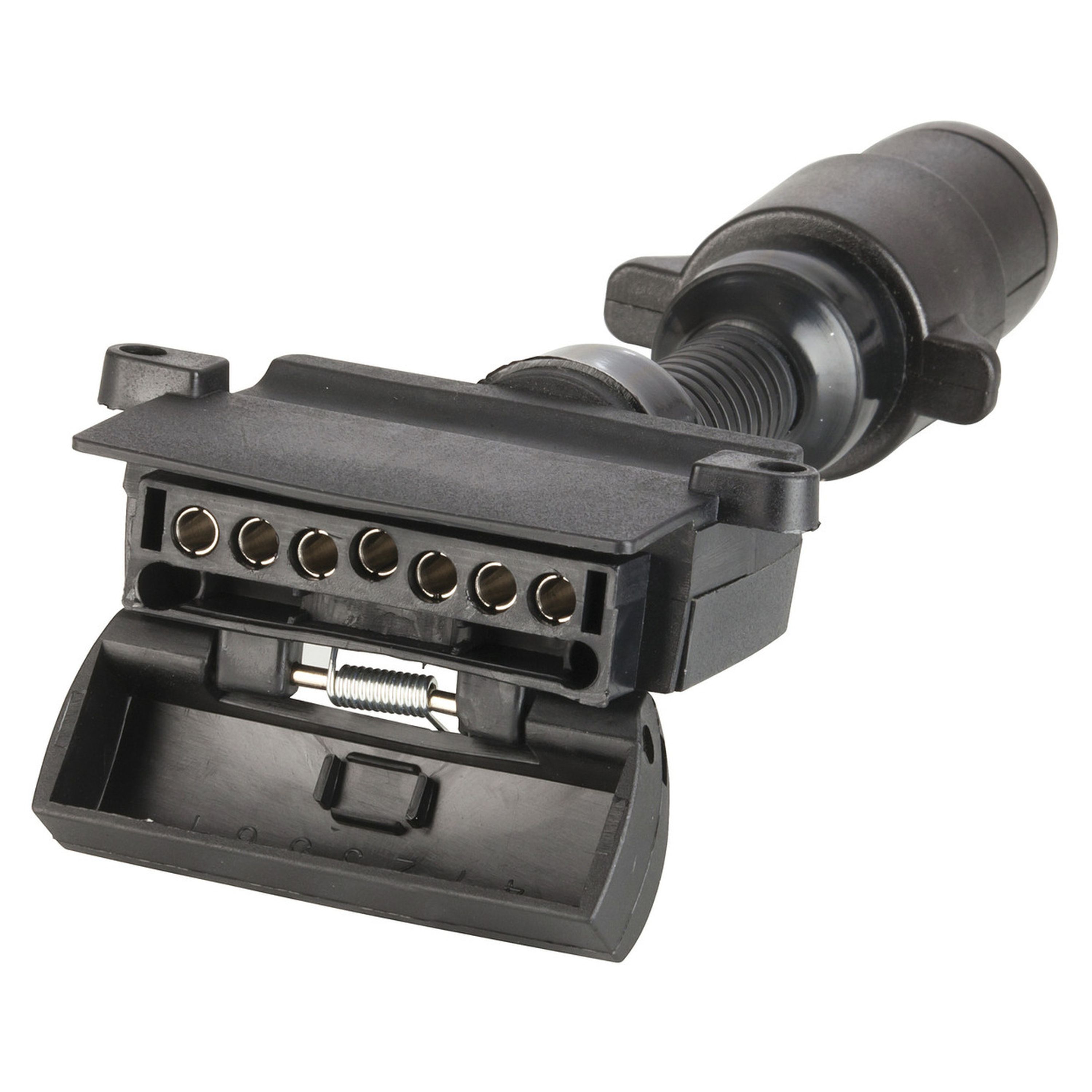 Trailer Adaptor - 7 Pin Small Round Socket to 7 Pin Flat Socket