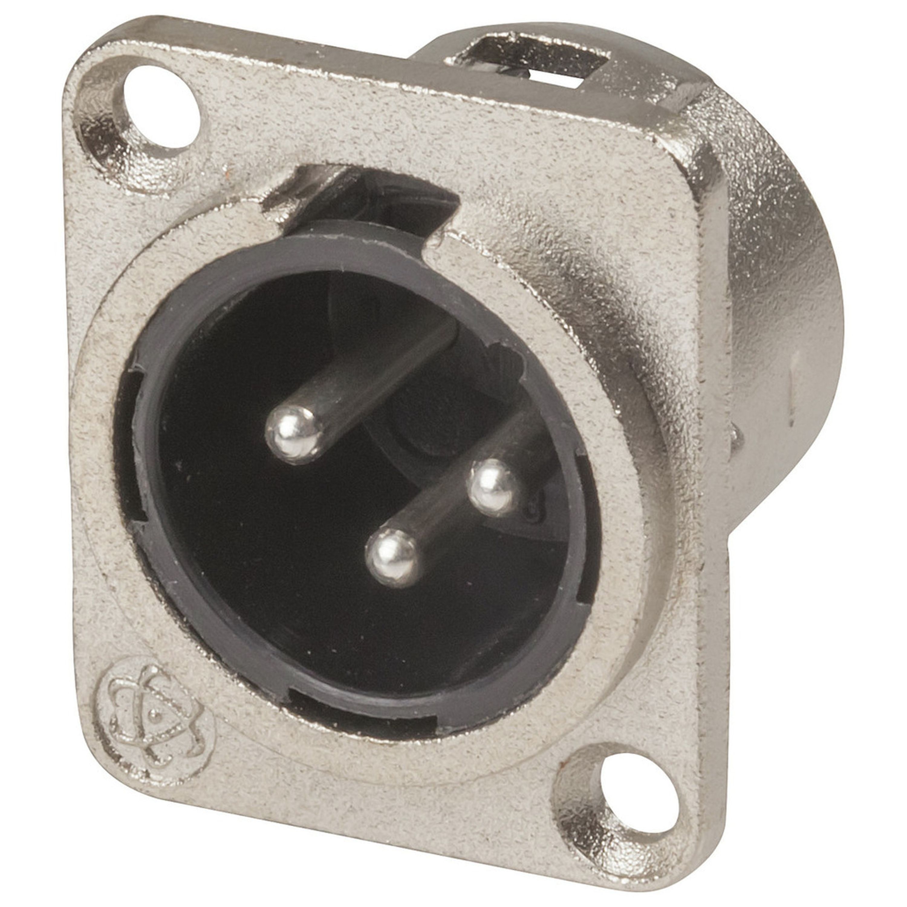 3 Pin Small Size Chassis Male Cannon Type Connector