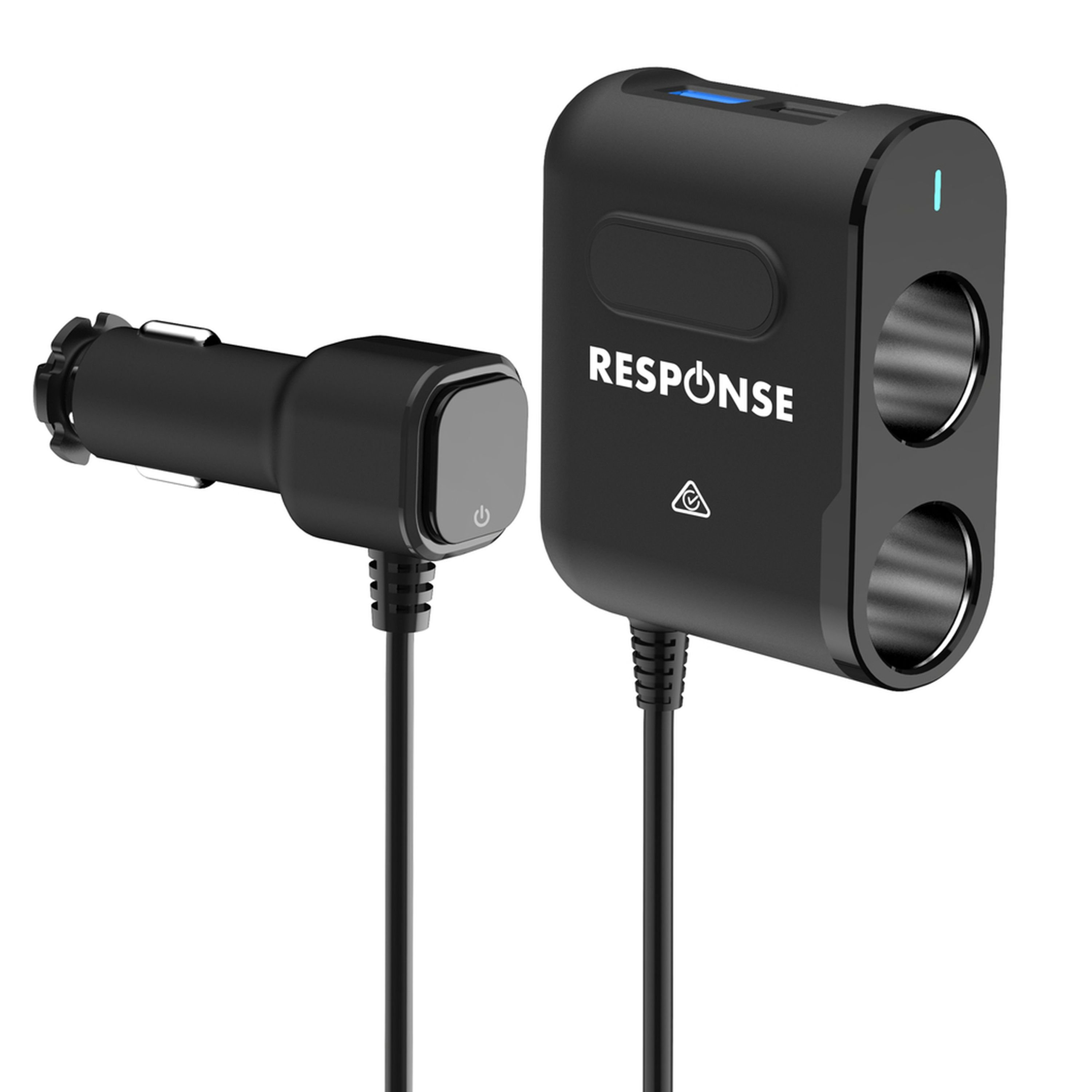 2-Way Cigarette Lighter Splitter with PD30W USB-C and QC3.0 USB Charging Ports