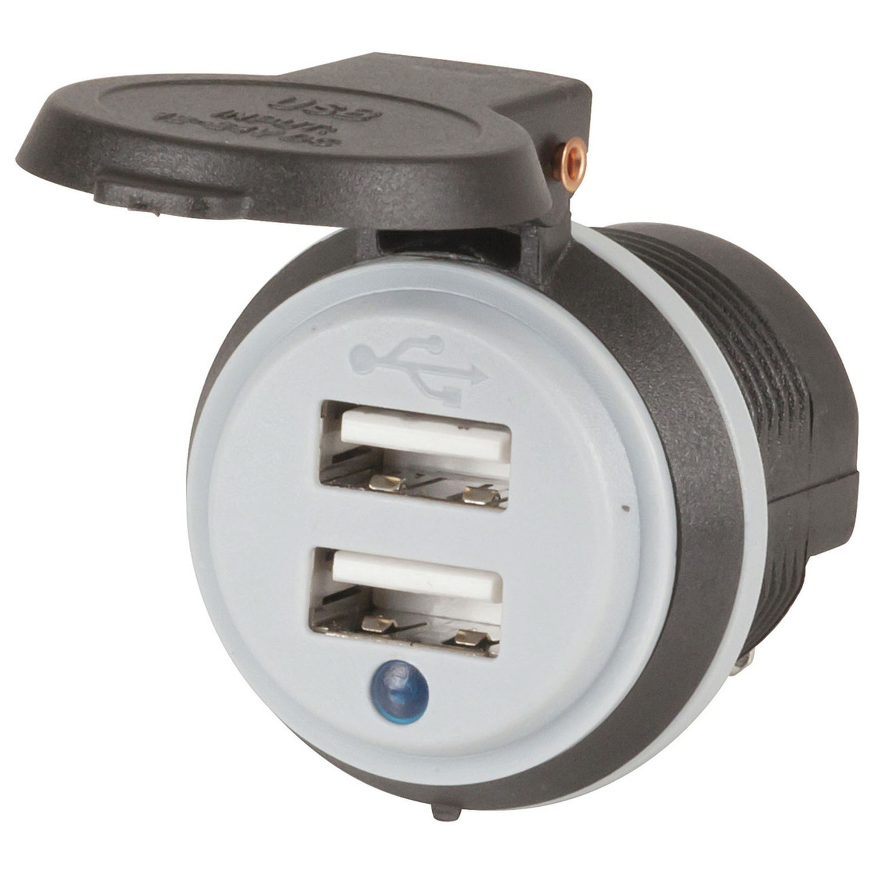 4.2A 2 Port USB Charger with Dust Cap and Power Indicator