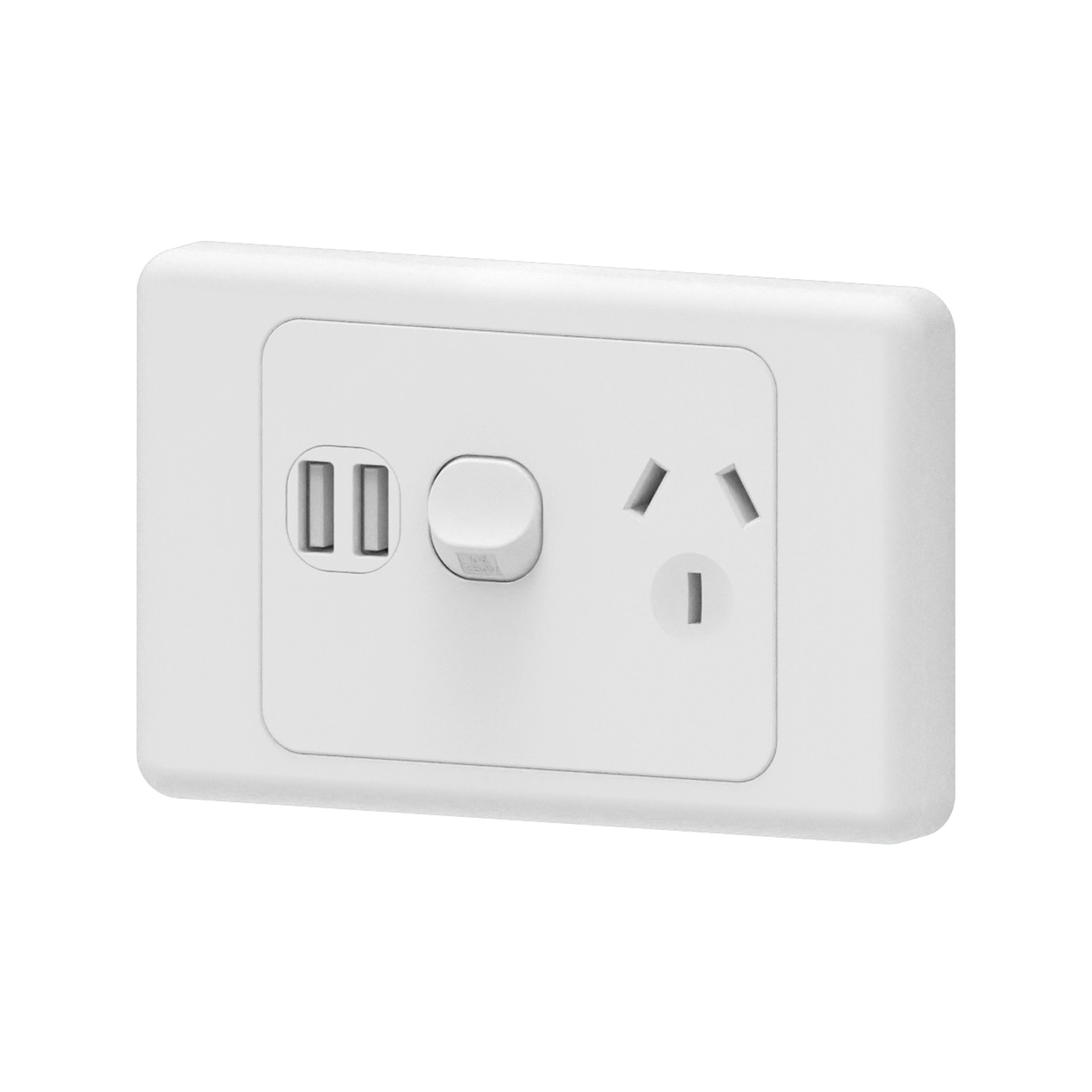 Mains 10A USB Single Powerpoint
