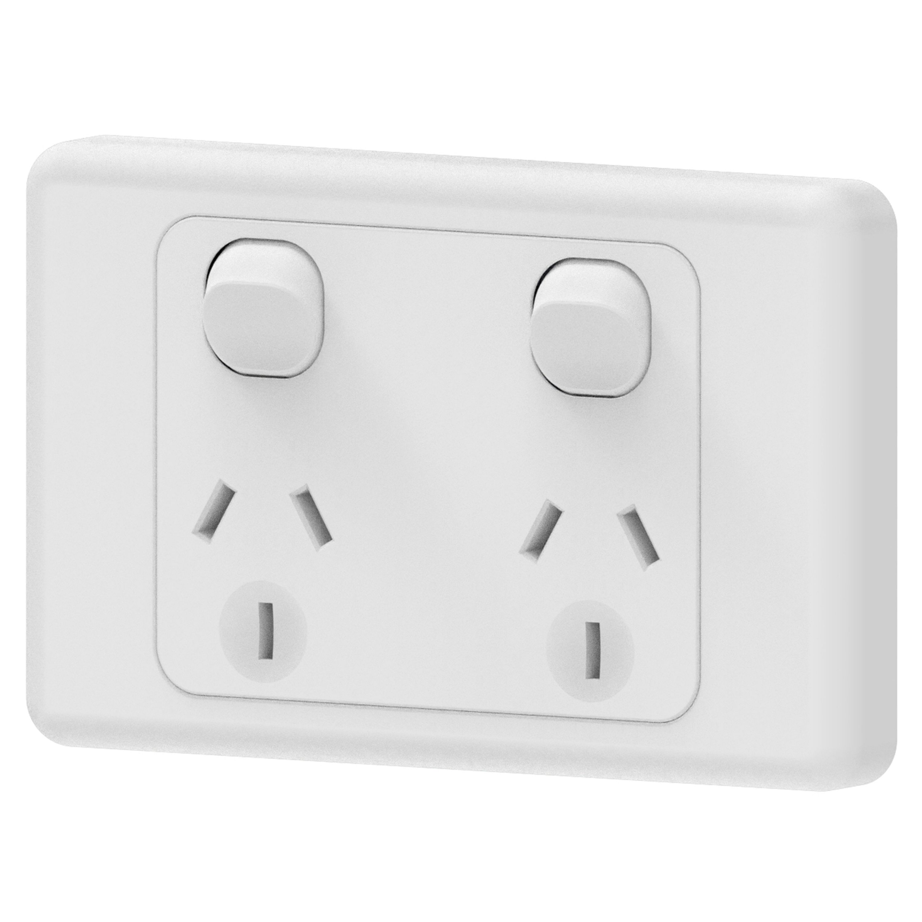 Mains 15A Horizontal Double Powerpoints
