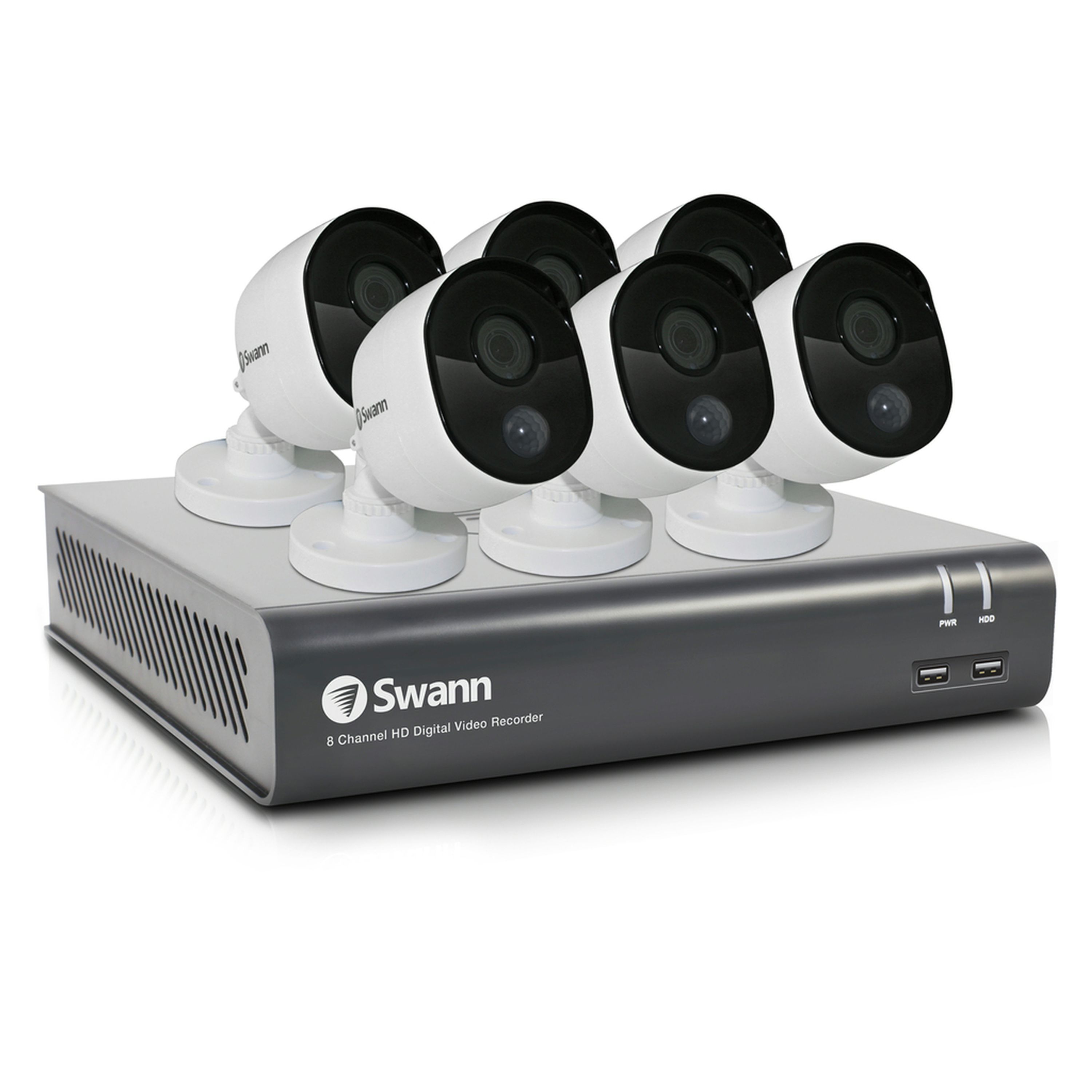 Swann 8CH 1080p DVR Kit with 6 x 1080p PIR Cameras