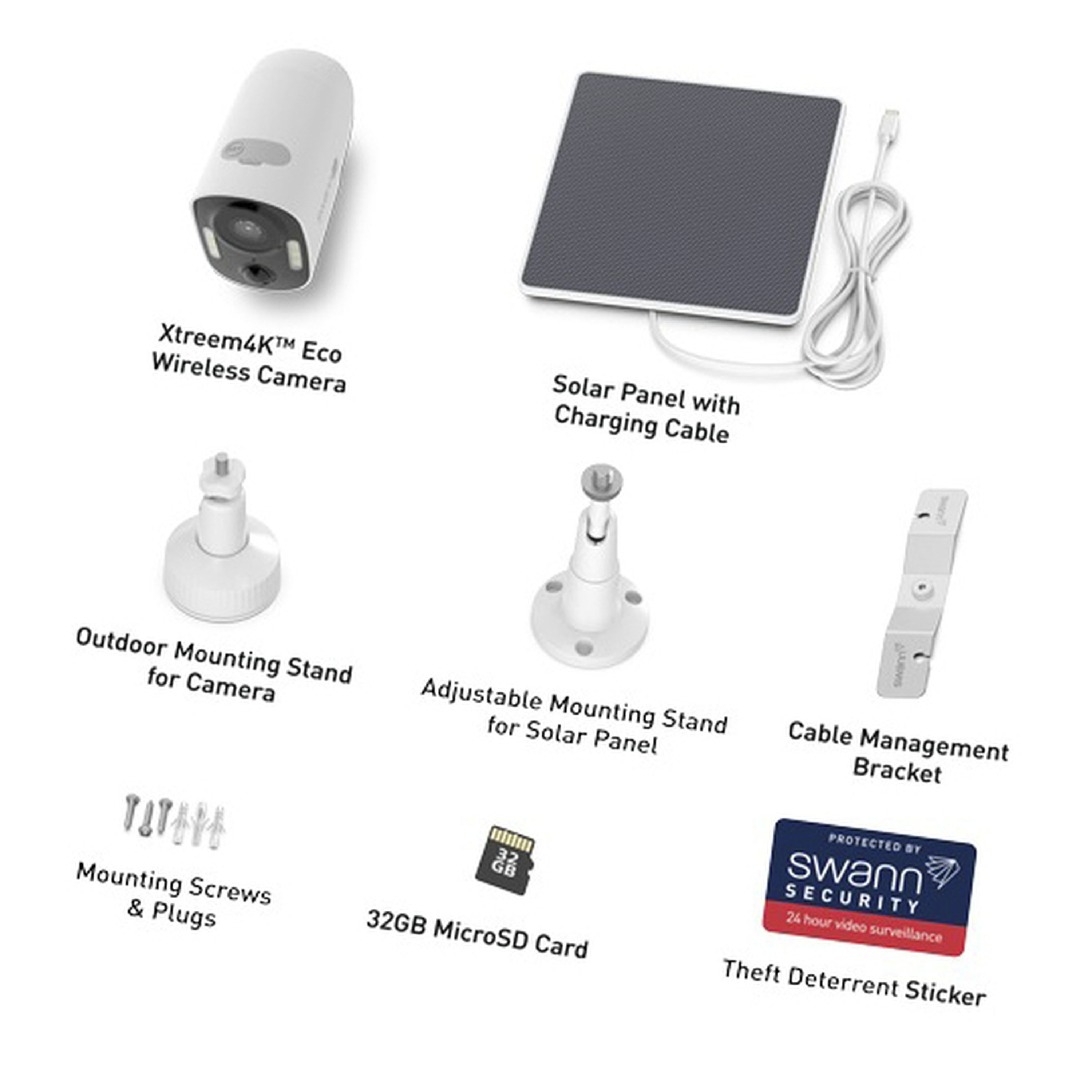 Swann Xtreem4K Eco Wireless Security Camera with Solar panel Battery Cam