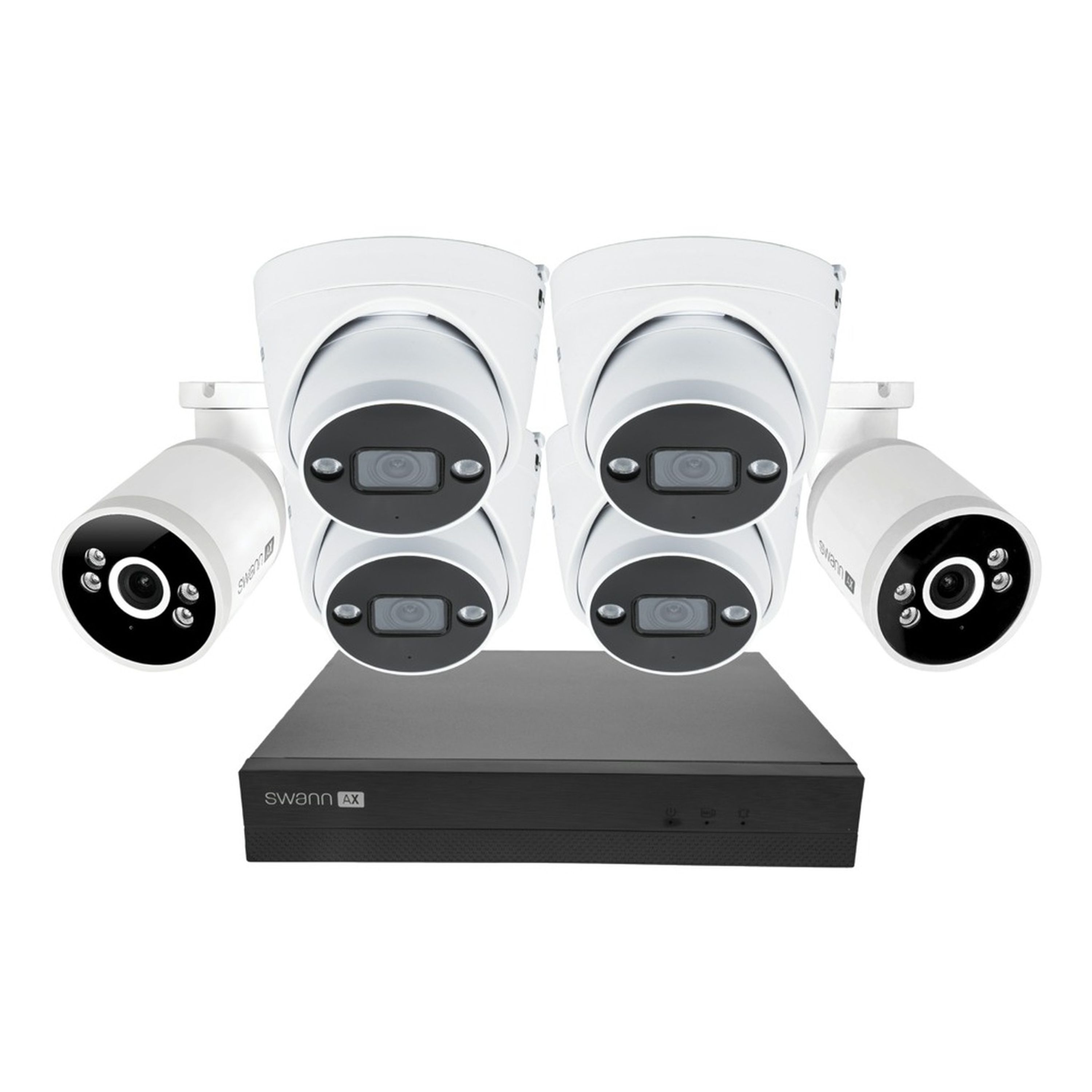 Swann 8Ch 4K NVR Kit 24/7 Recording with 4x4K Dome Spot and 2x4K Bullet Cams IP66 SWNVK-8ADVANX4D2B-AU