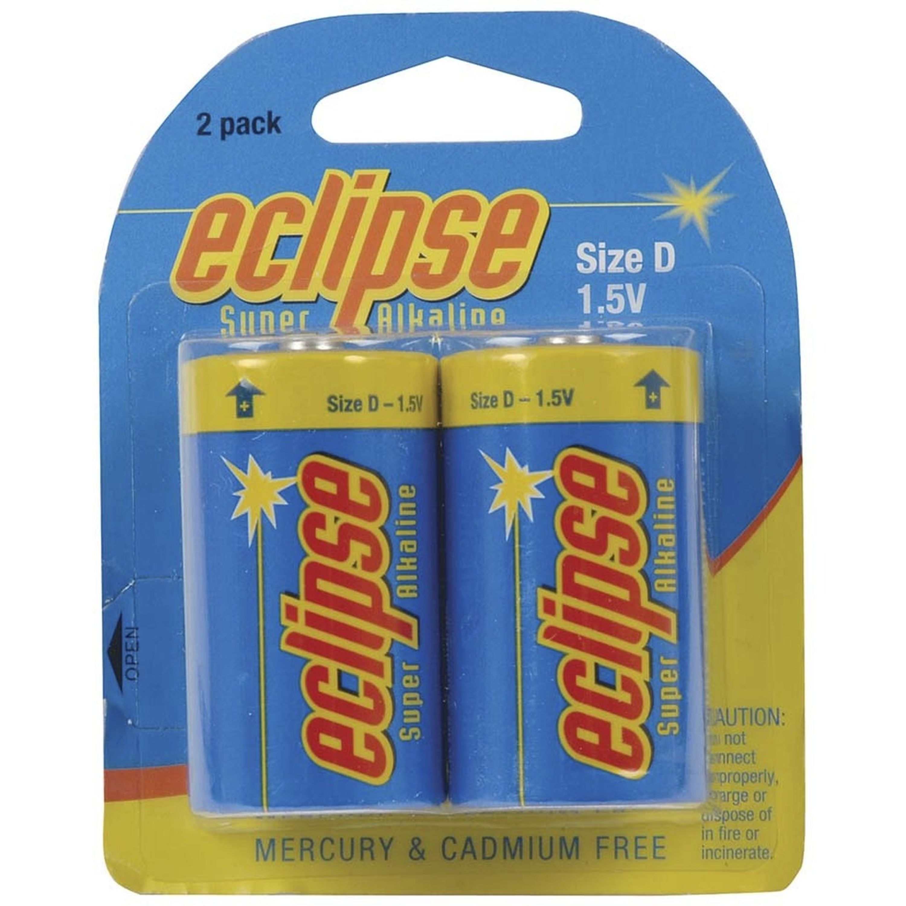 Eclipse D size Alkaline Batteries - Pack of 2