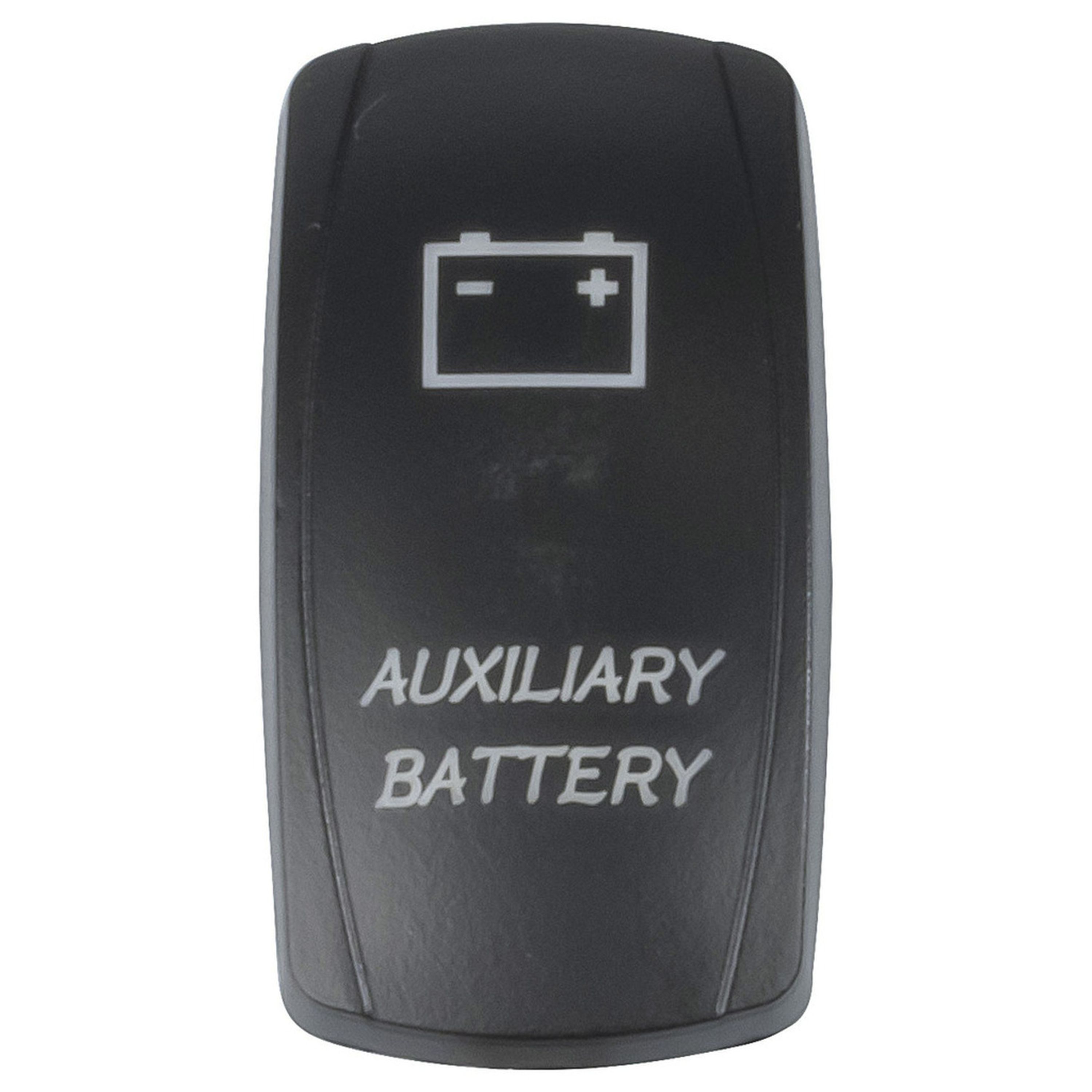 Laser Etched "Auxiliary Battery" Cover for Illuminated Rocker Switch