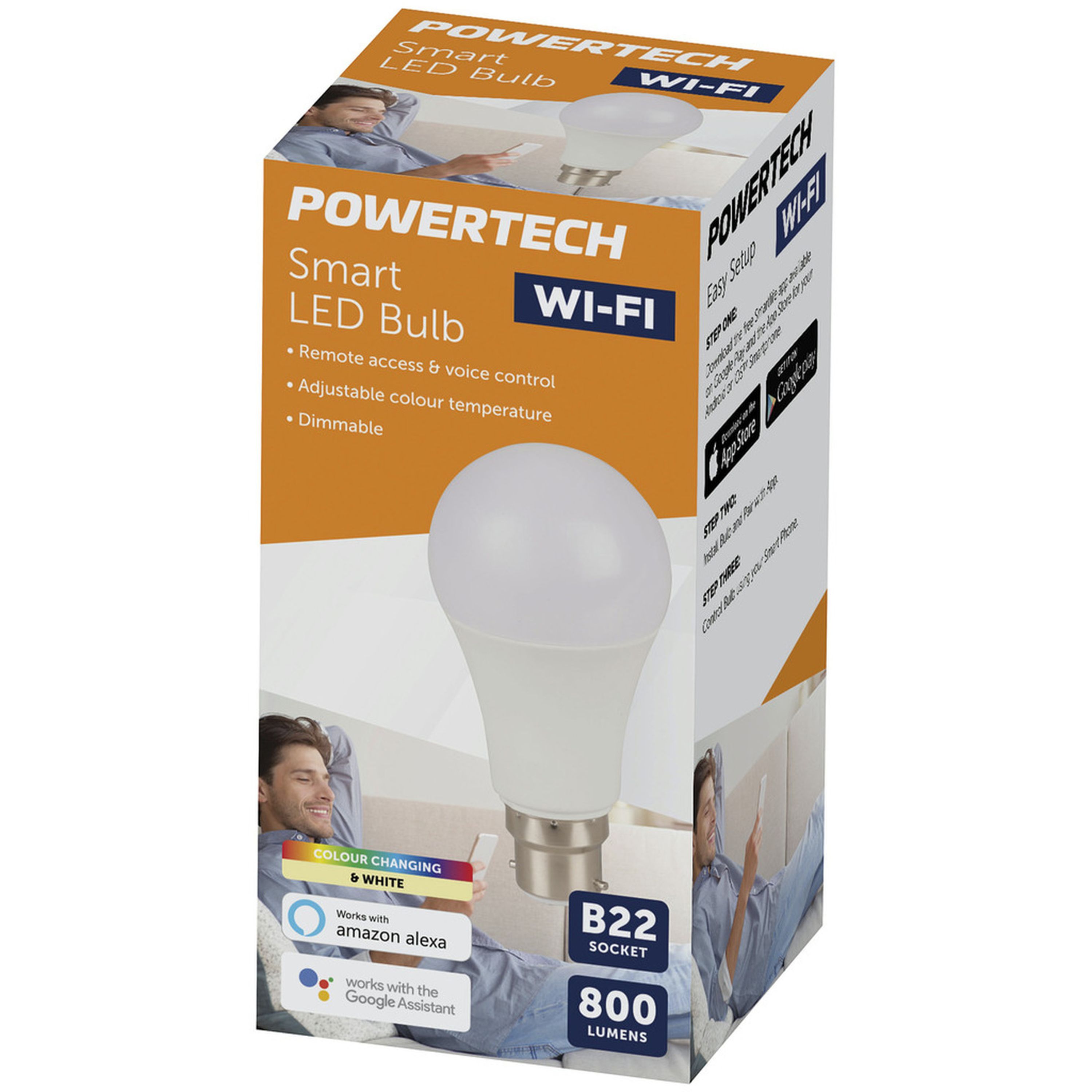 Smart Wi-Fi LED Bulb with Colour Change with Bayonet Light Fitting
