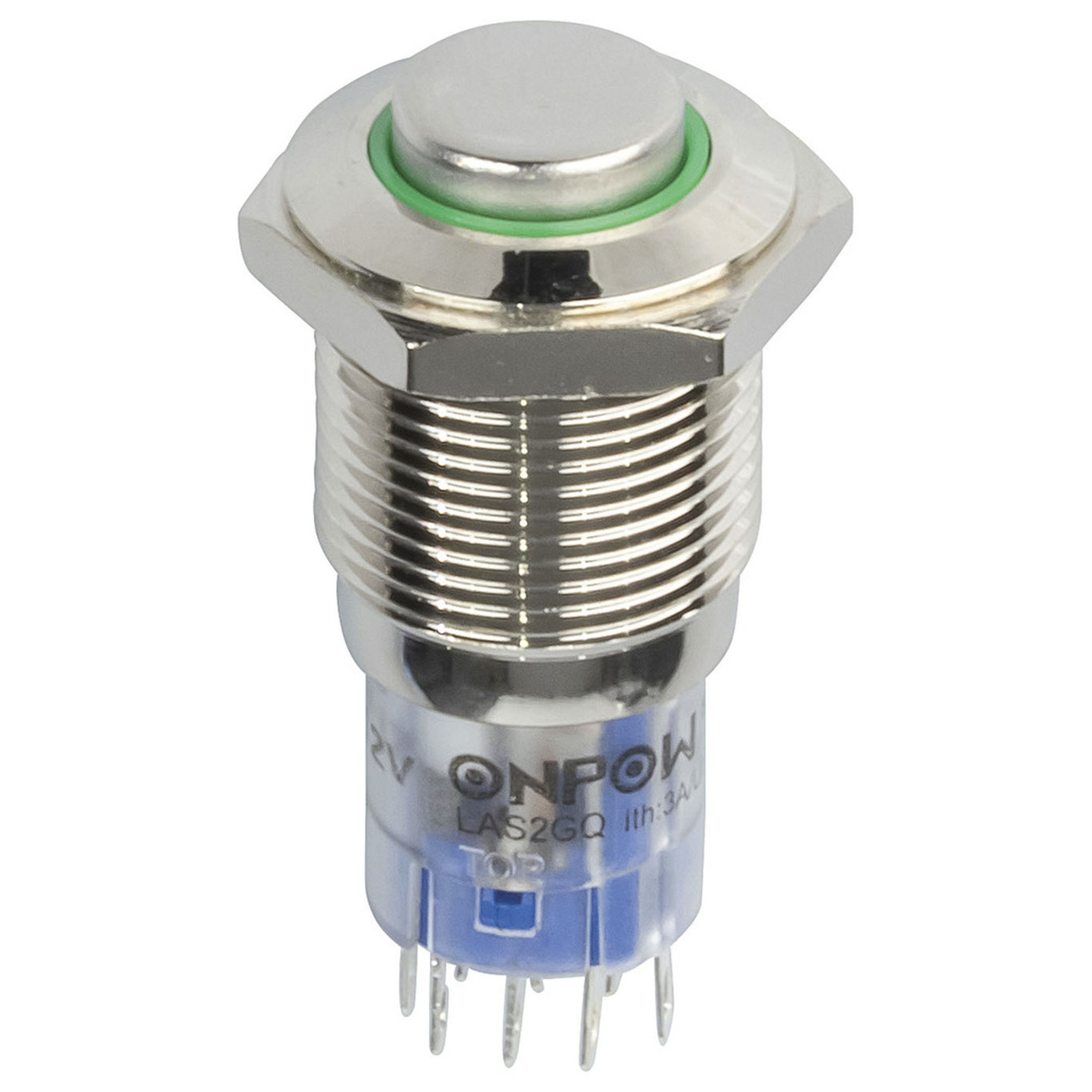 IP67 Rated Illuminated Momentary Switch Green