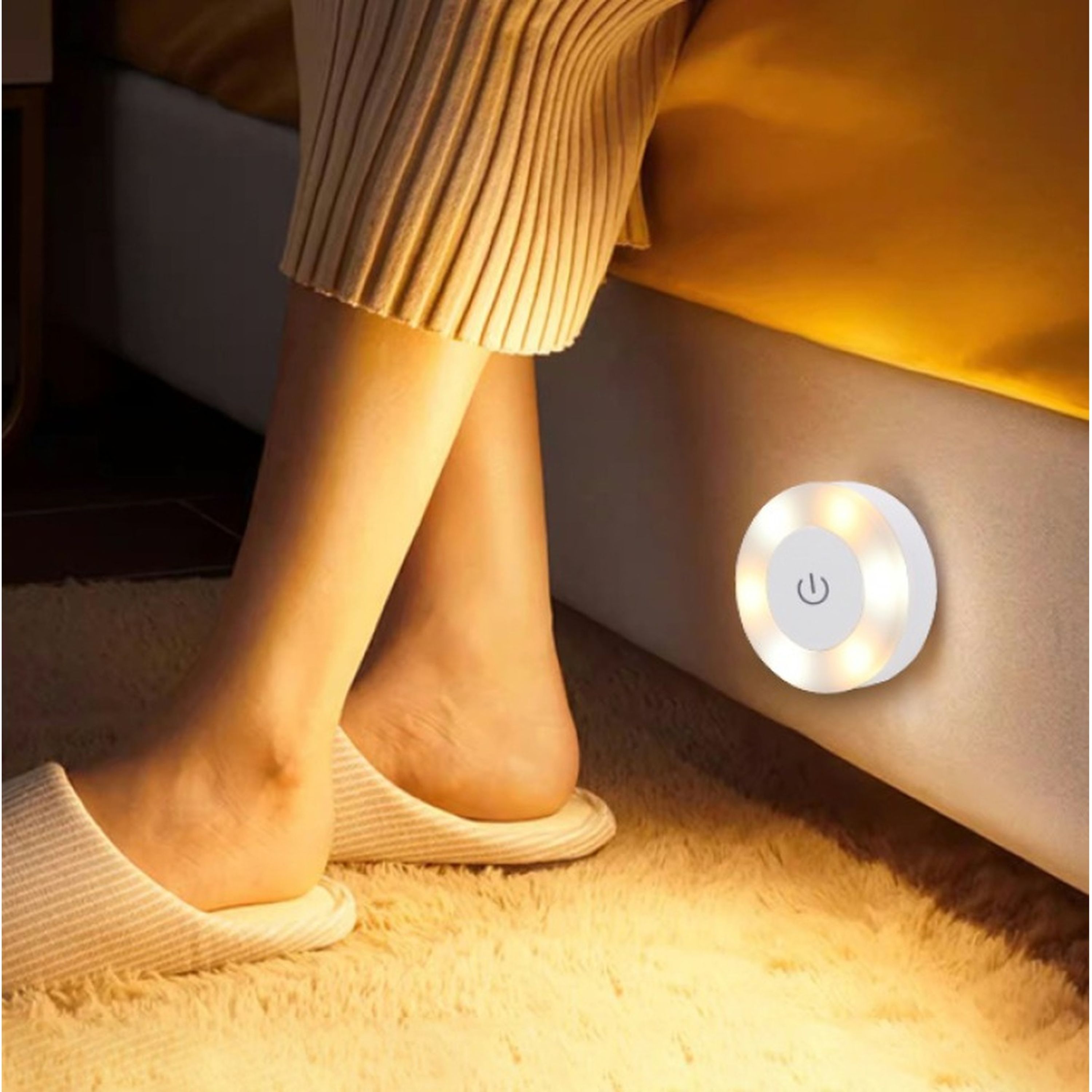  0.6 Watt 6CM Round Cabinet Light With Touch Control - 3 Colour Temp Cool Natural Warm White