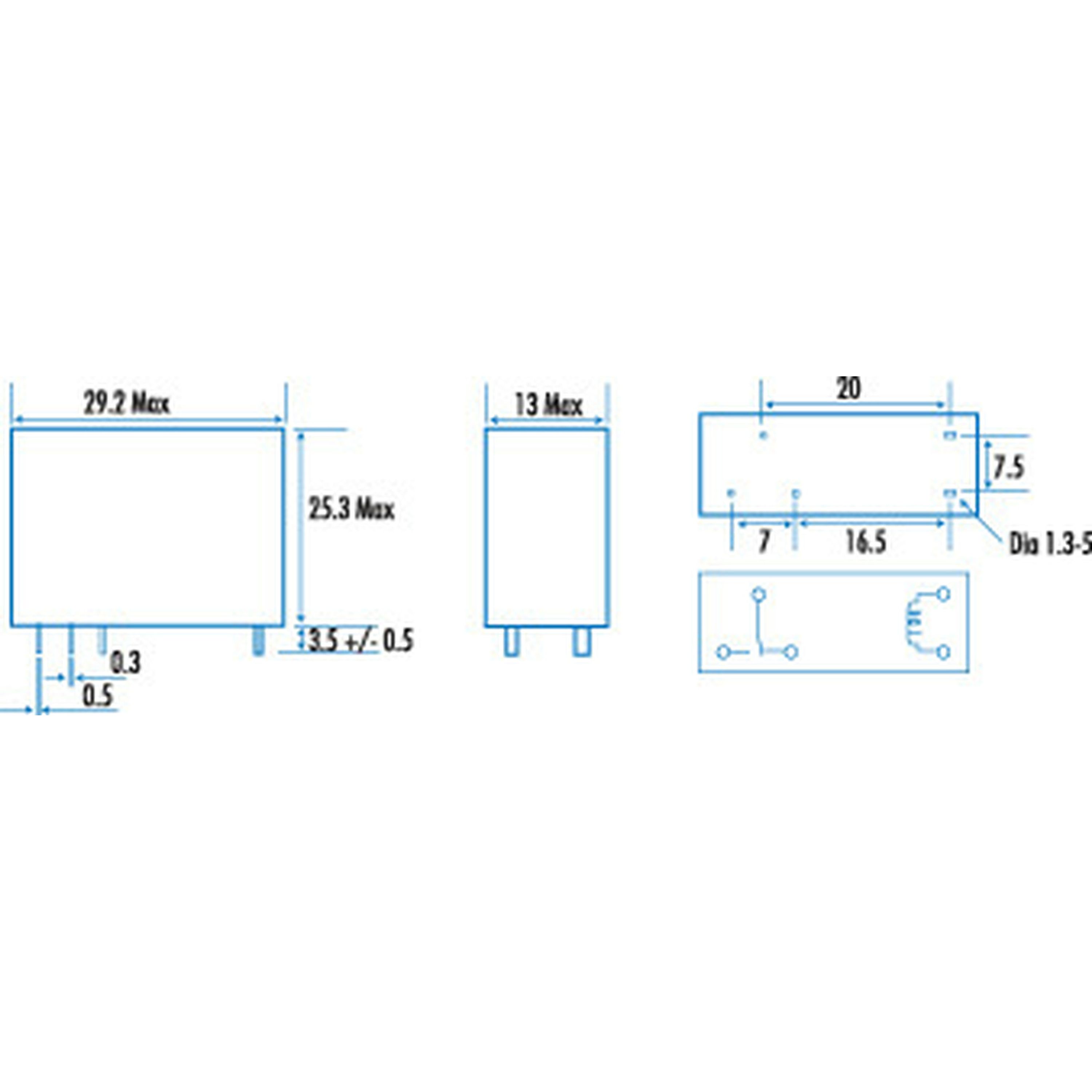 12V SPDT PC Mount Relay - JW Series