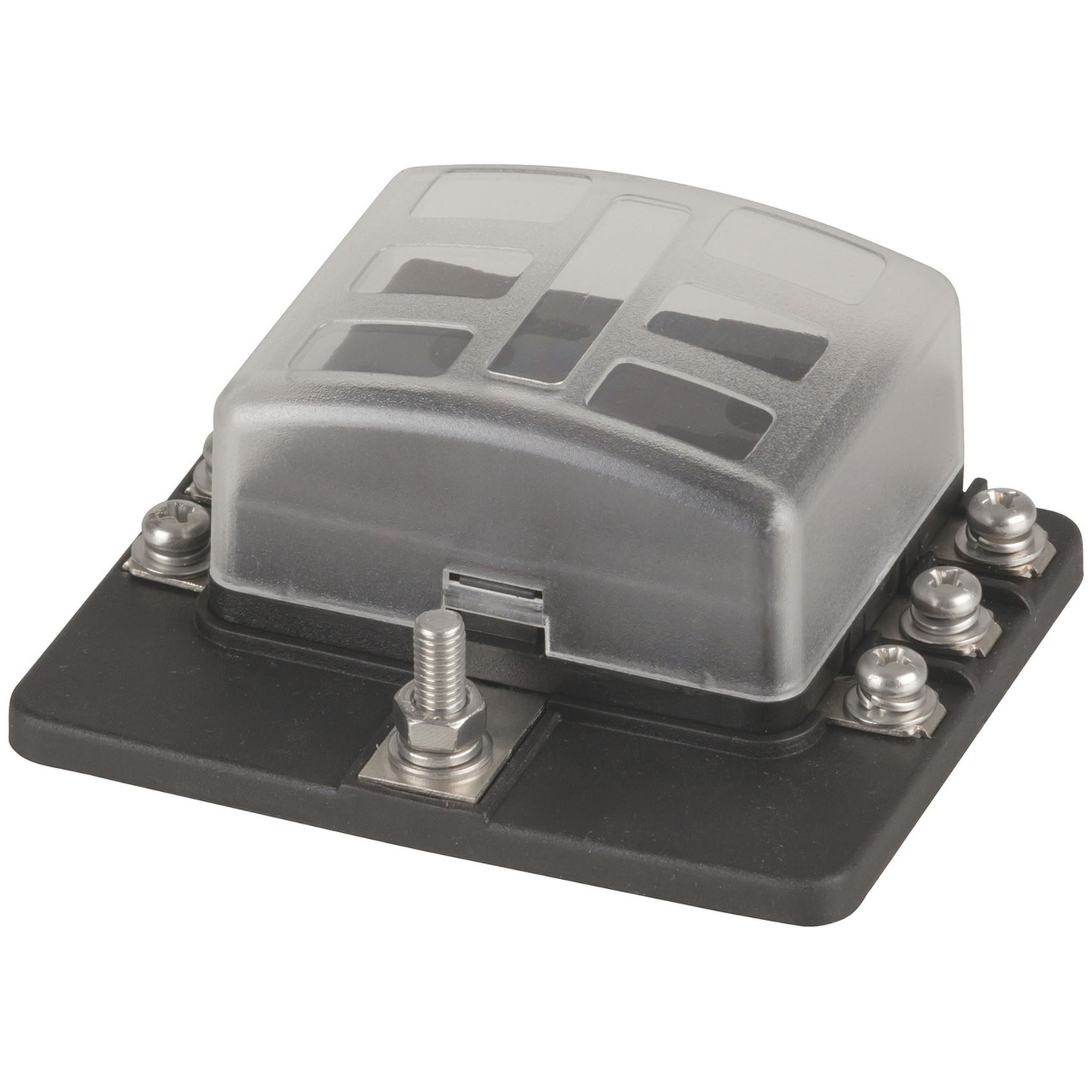 Powertech 6 Way Standard Blade Fuse Block with Bolt-On Terminals