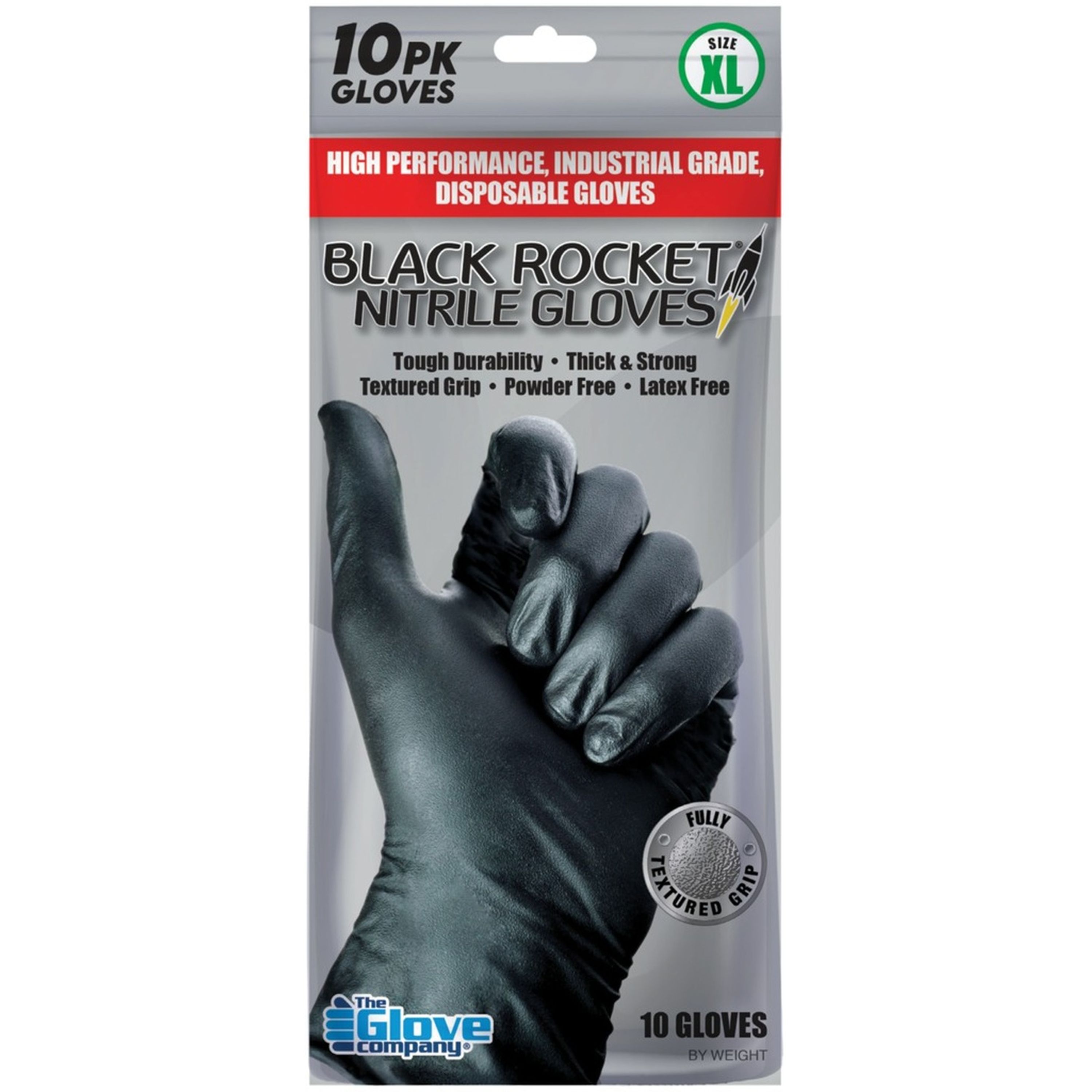 Black Rocket Nitrile Gloves Extra Large PK10