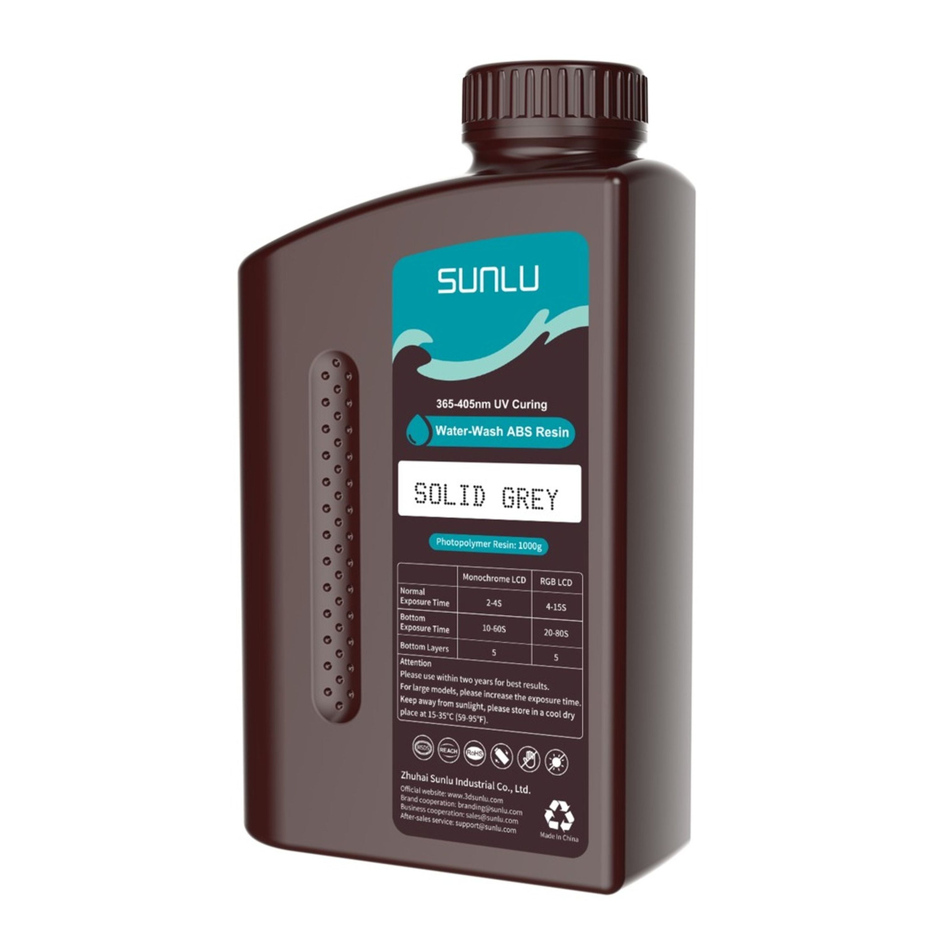 SUNLU Water-Wash ABS Resin Grey 1kg bottle