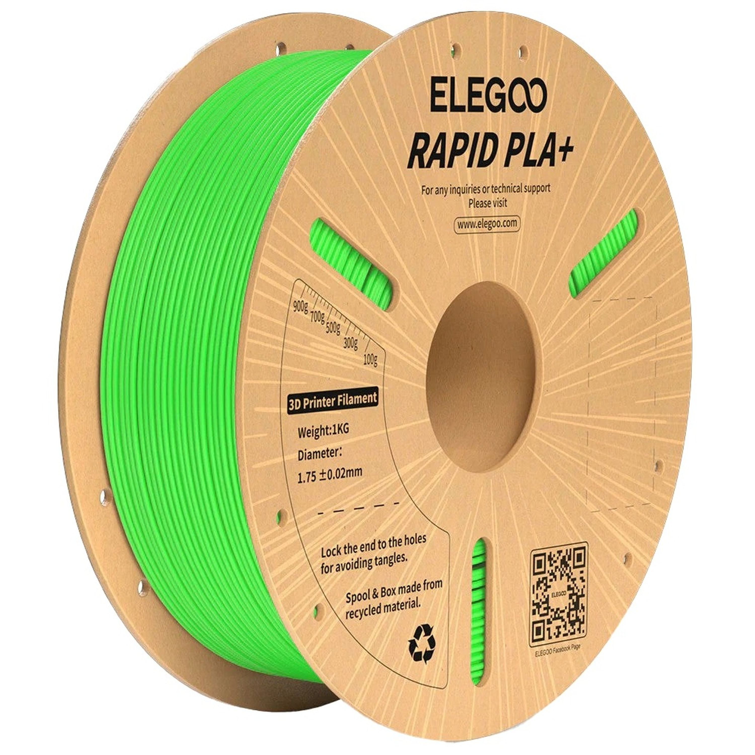 Elegoo Rapid PLA filament Green 1.75mm 1kg