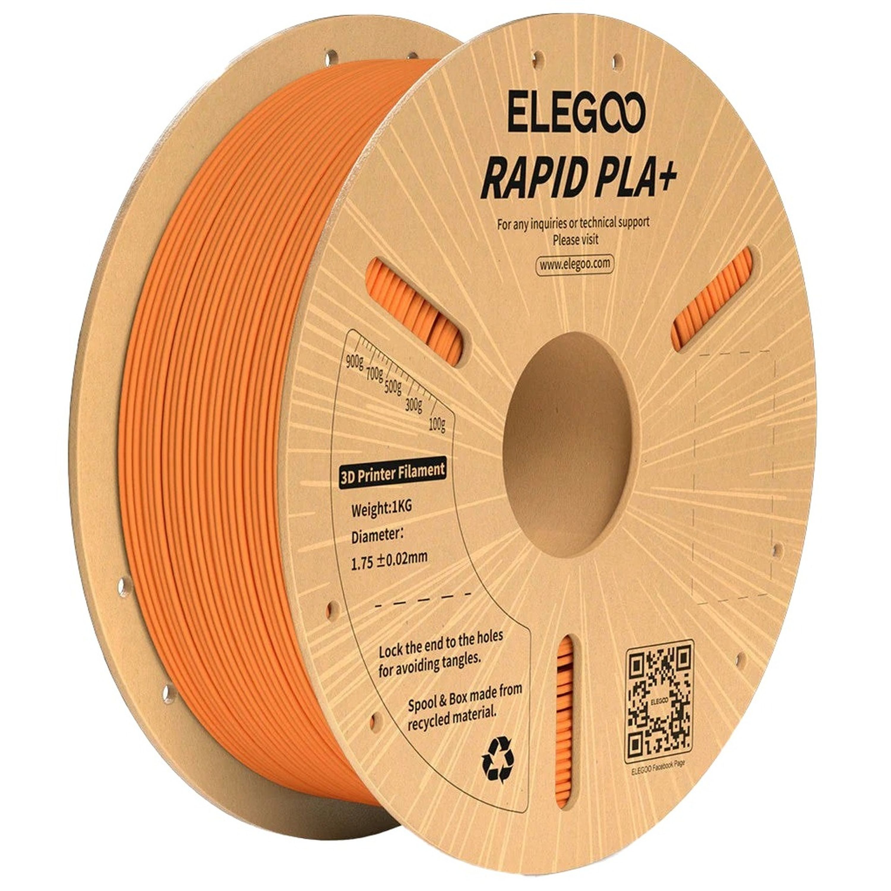 Elegoo Rapid PLA filament Orange 1.75mm 1kg