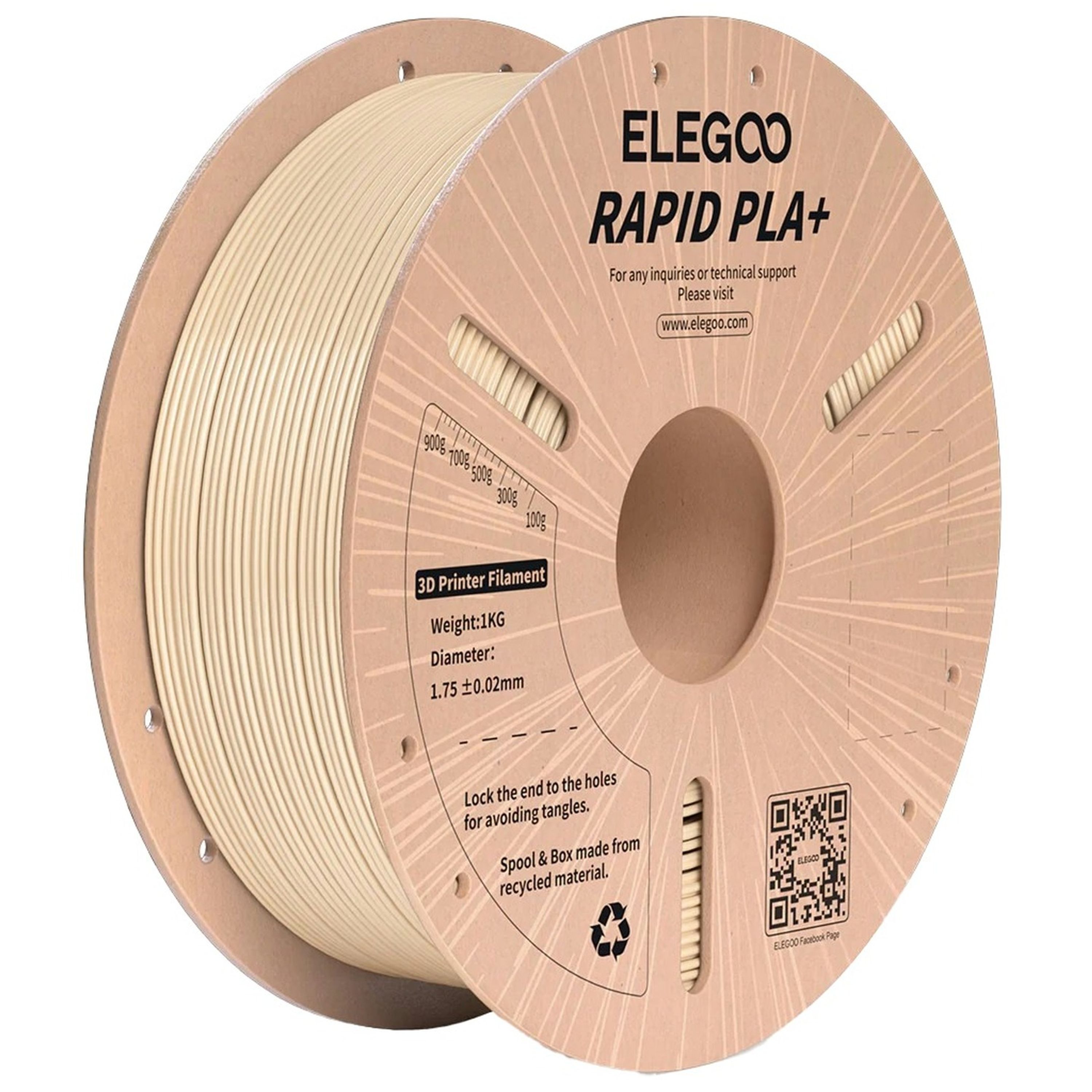 Elegoo Rapid PLA filament Beige 1.75mm 1kg