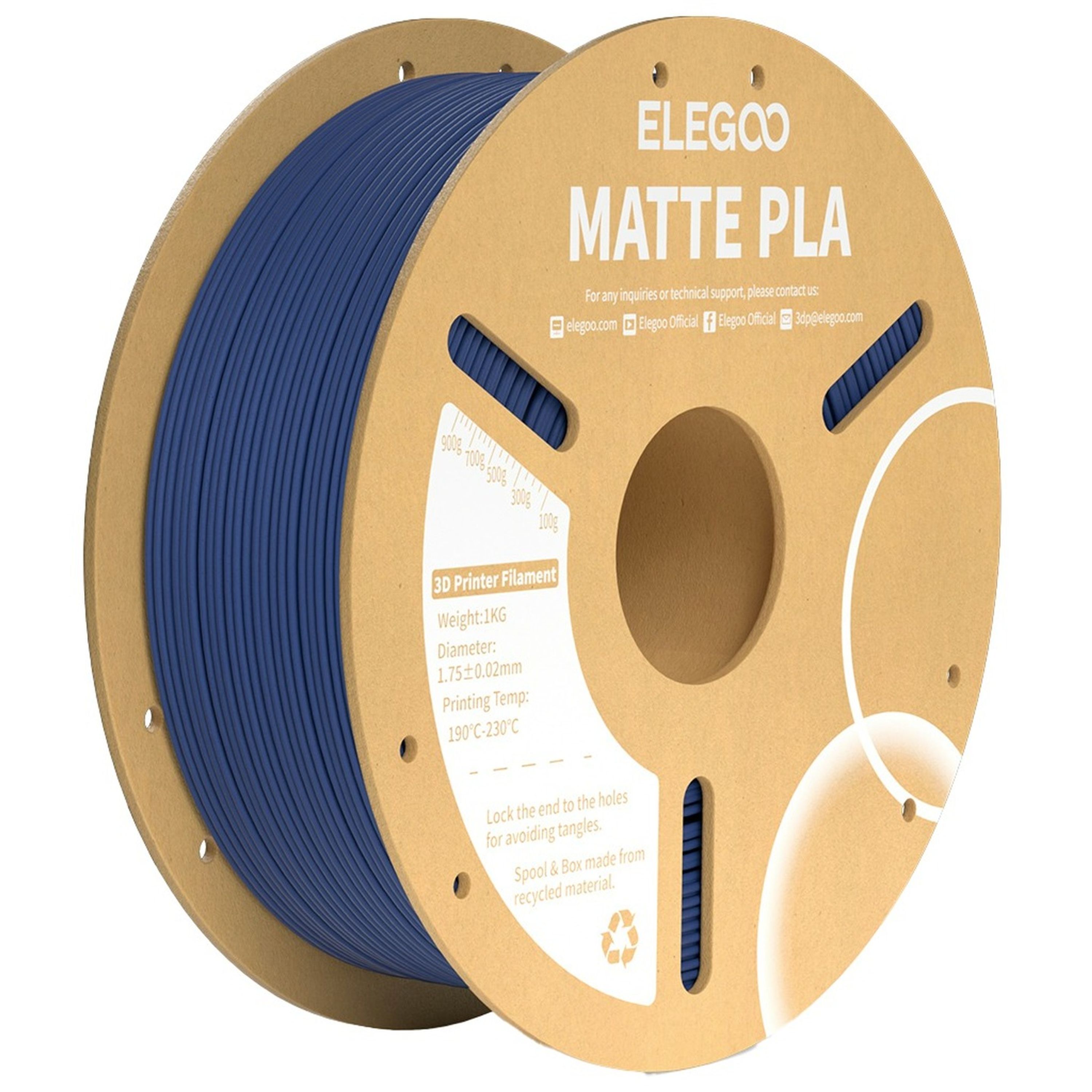 Elegoo PLA Matte filament Navy Blue 1.75mm 1kg