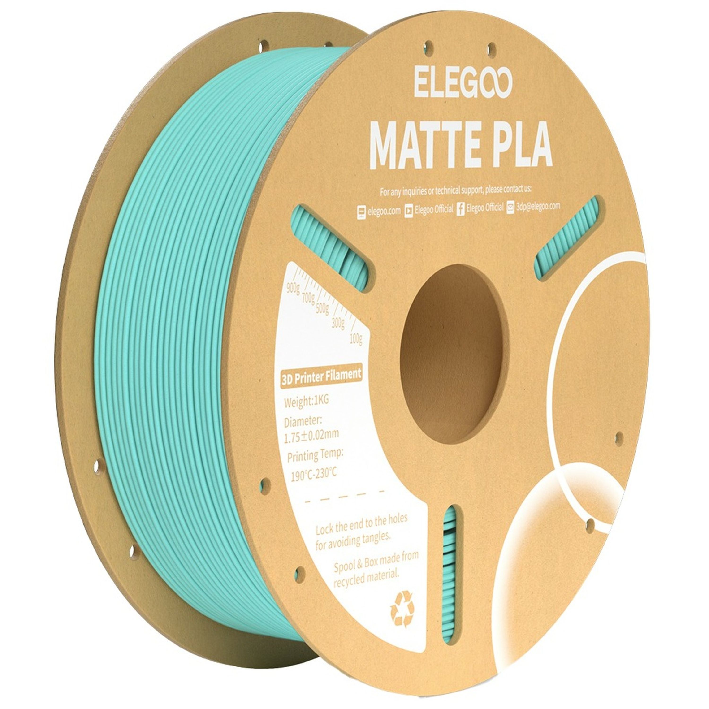 Elegoo PLA Matte filament Teal Green 1.75mm 1kg