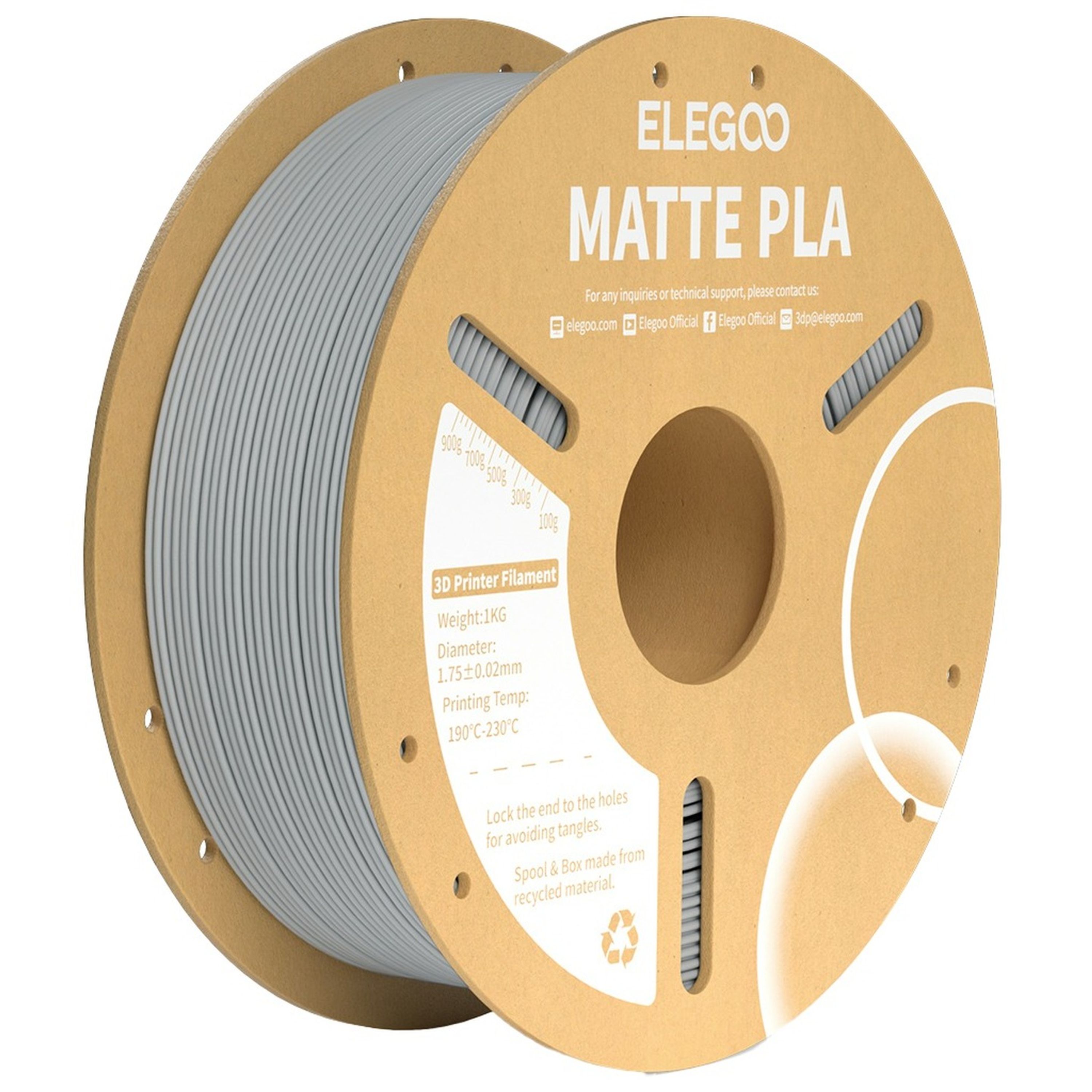 Elegoo PLA Matte filament Slate Grey 1.75mm 1kg