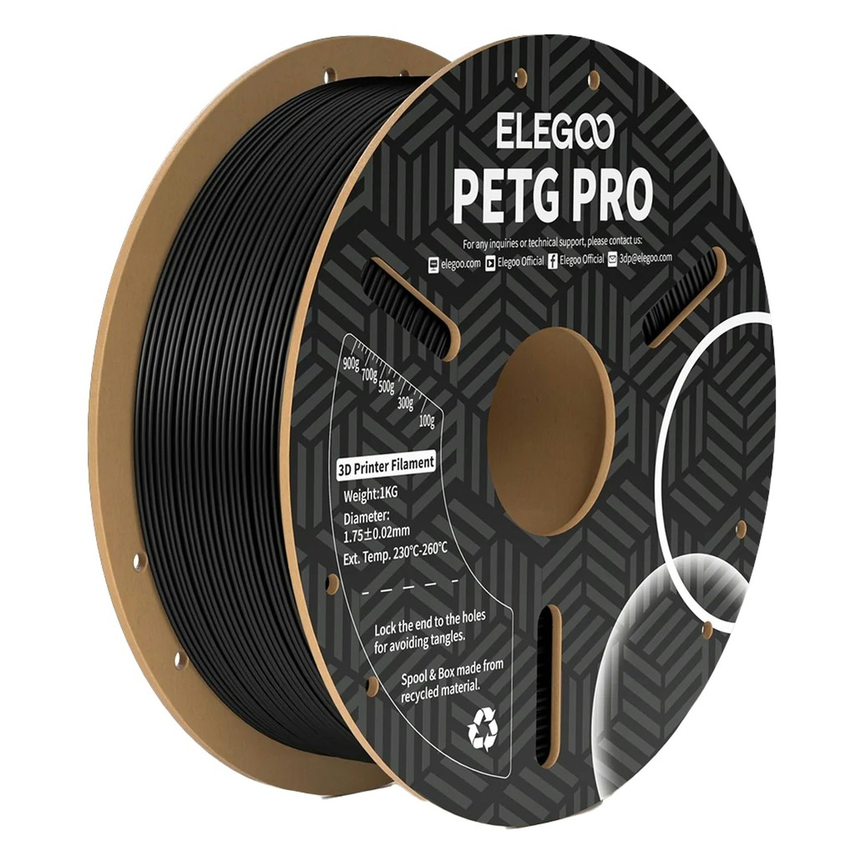 Elegoo PETG Pro filament Black 1.75mm 1kg