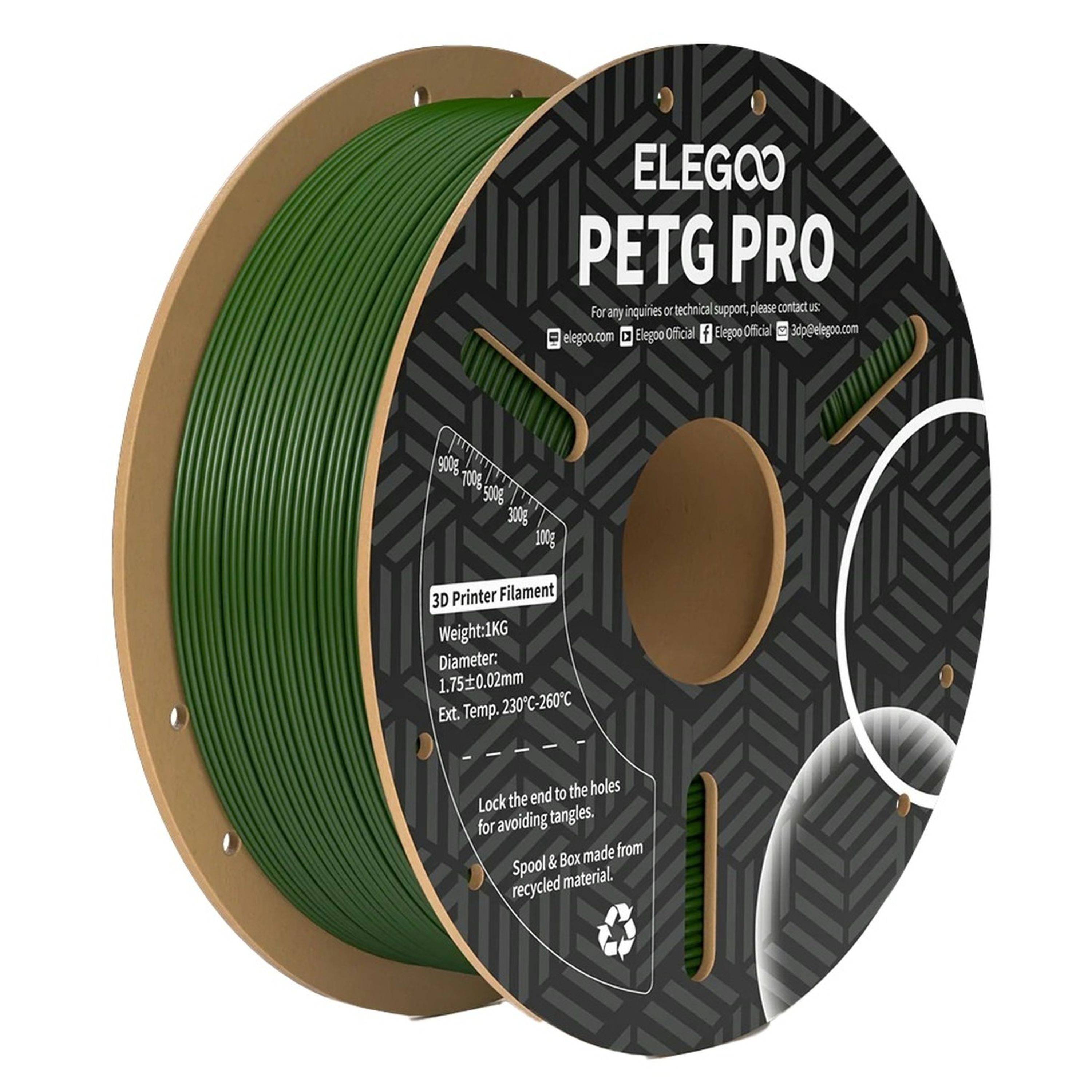 Elegoo PETG Pro filament Olive Green 1.75mm 1kg