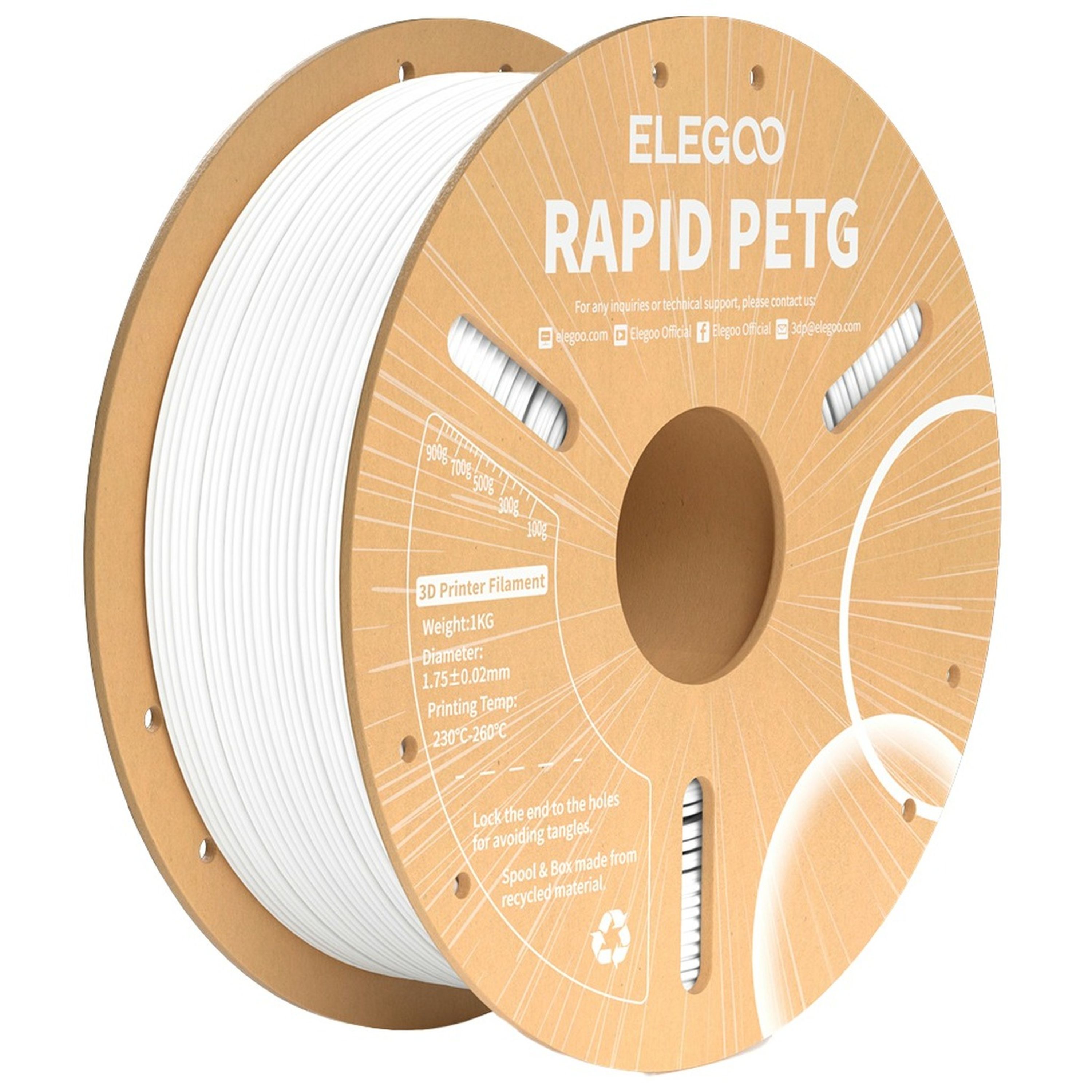 Elegoo Rapid PETG filament White 1.75mm 1kg
