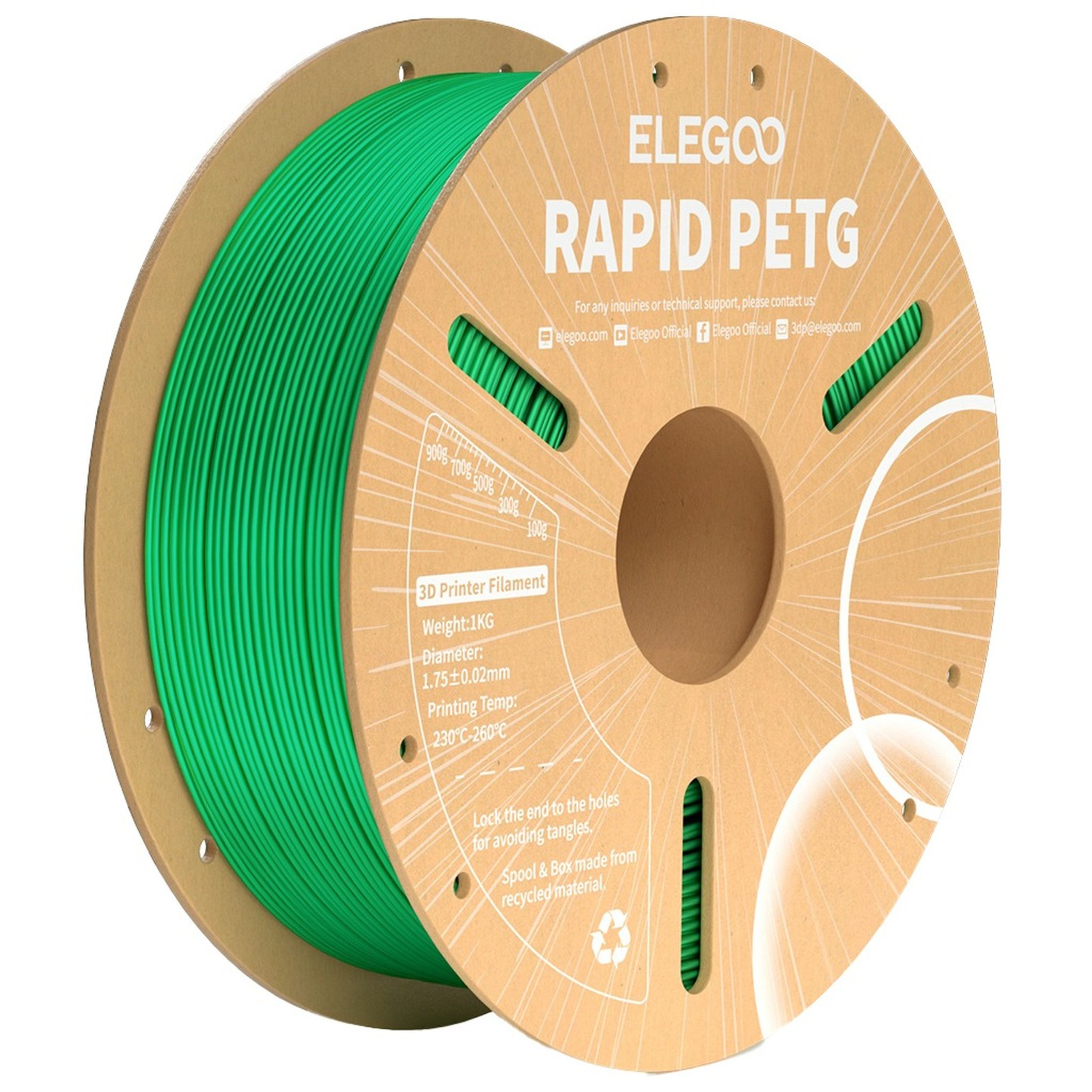 Elegoo Rapid PETG filament Green 1.75mm 1kg