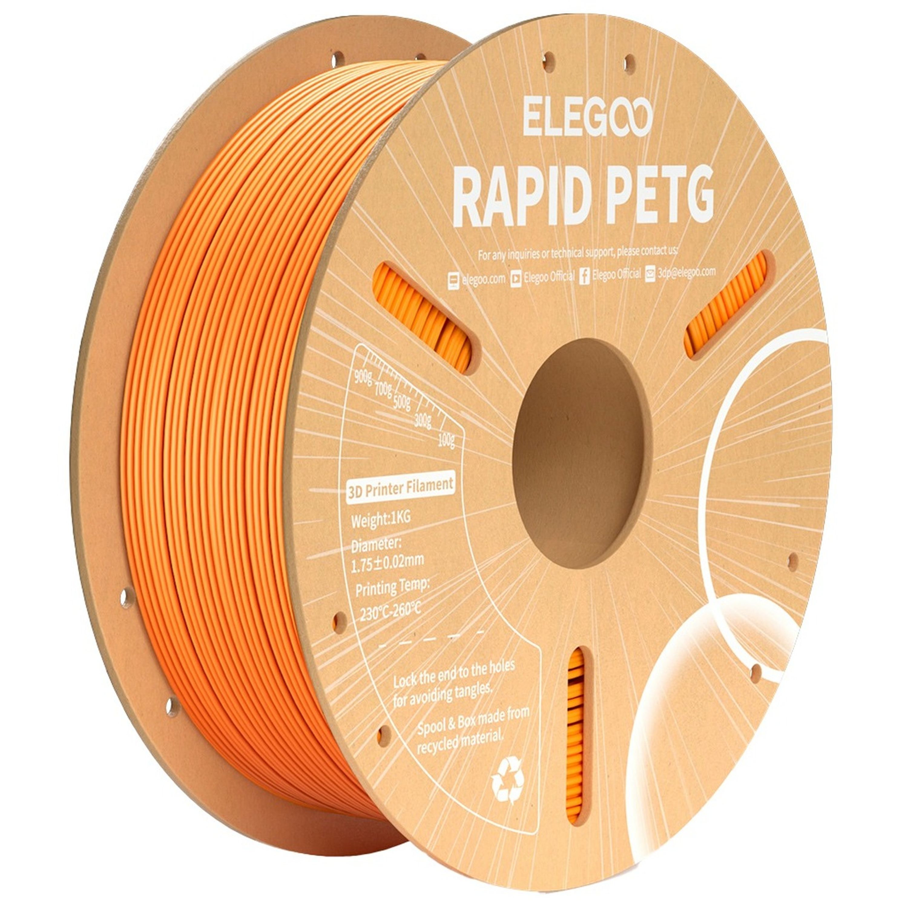 Elegoo Rapid PETG filament Orange 1.75mm 1kg