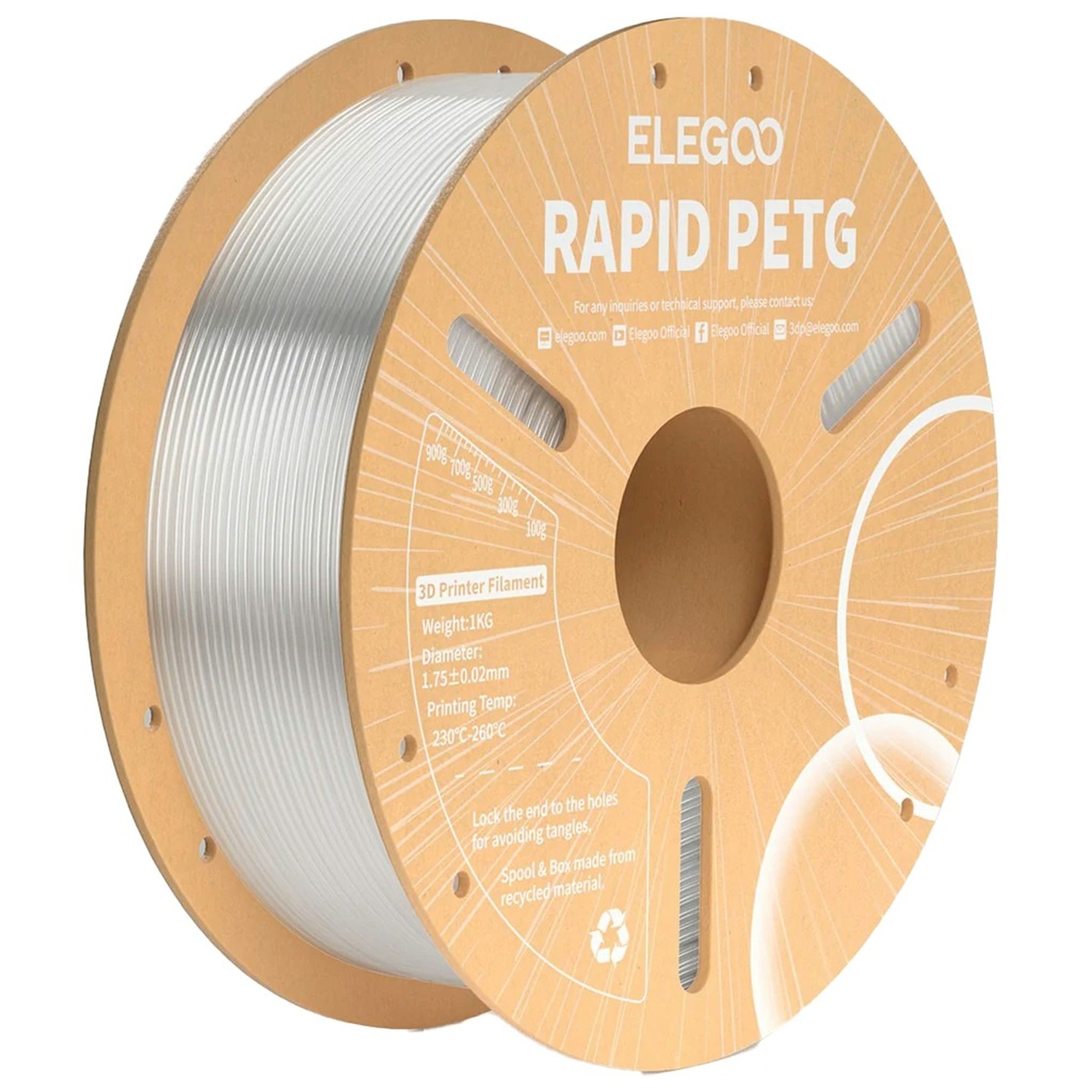 Elegoo Rapid PETG filament transparent 1.75mm 1kg