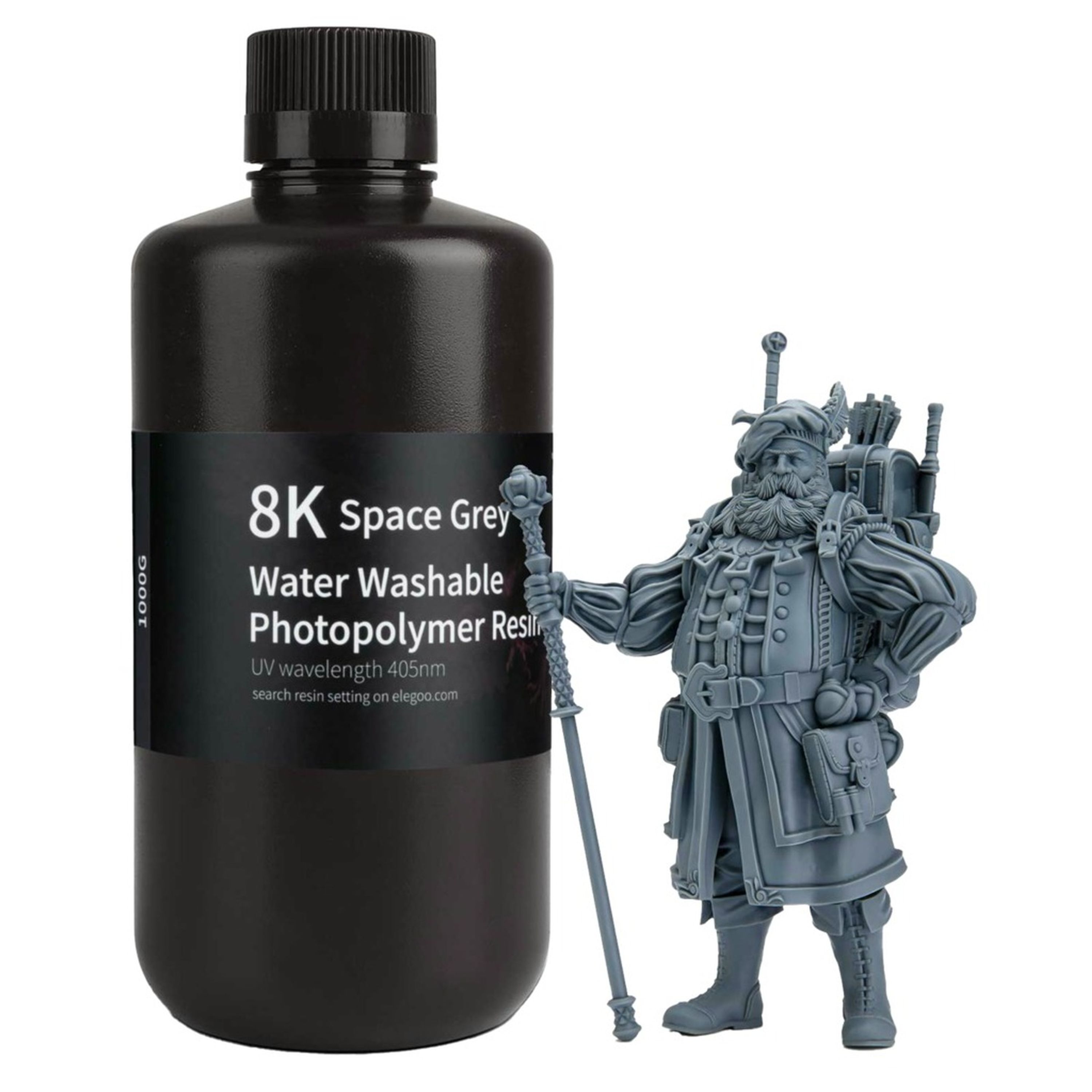 8K Water Washable Resin Space Grey 1KG